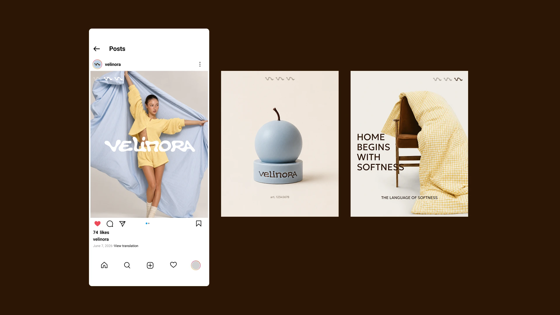 Brand Identity for a soft home textile brand — Velinora — Изображение №22 — Брендинг на Dprofile