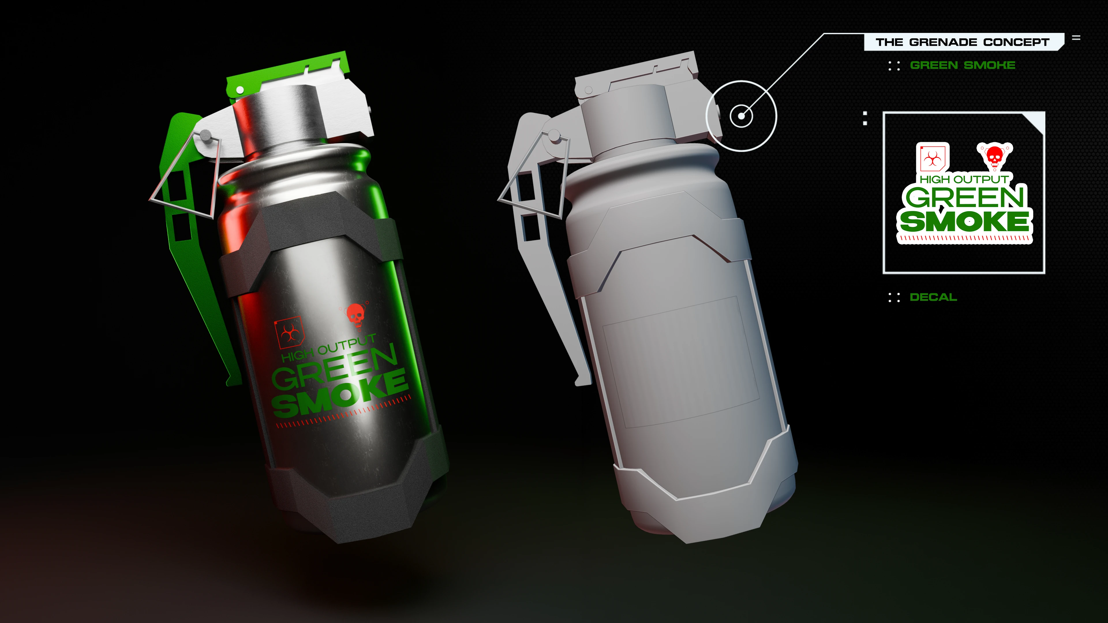 Концепт гранаты «Green Smoke» — Изображение №1 — Иллюстрация, 3D на Dprofile