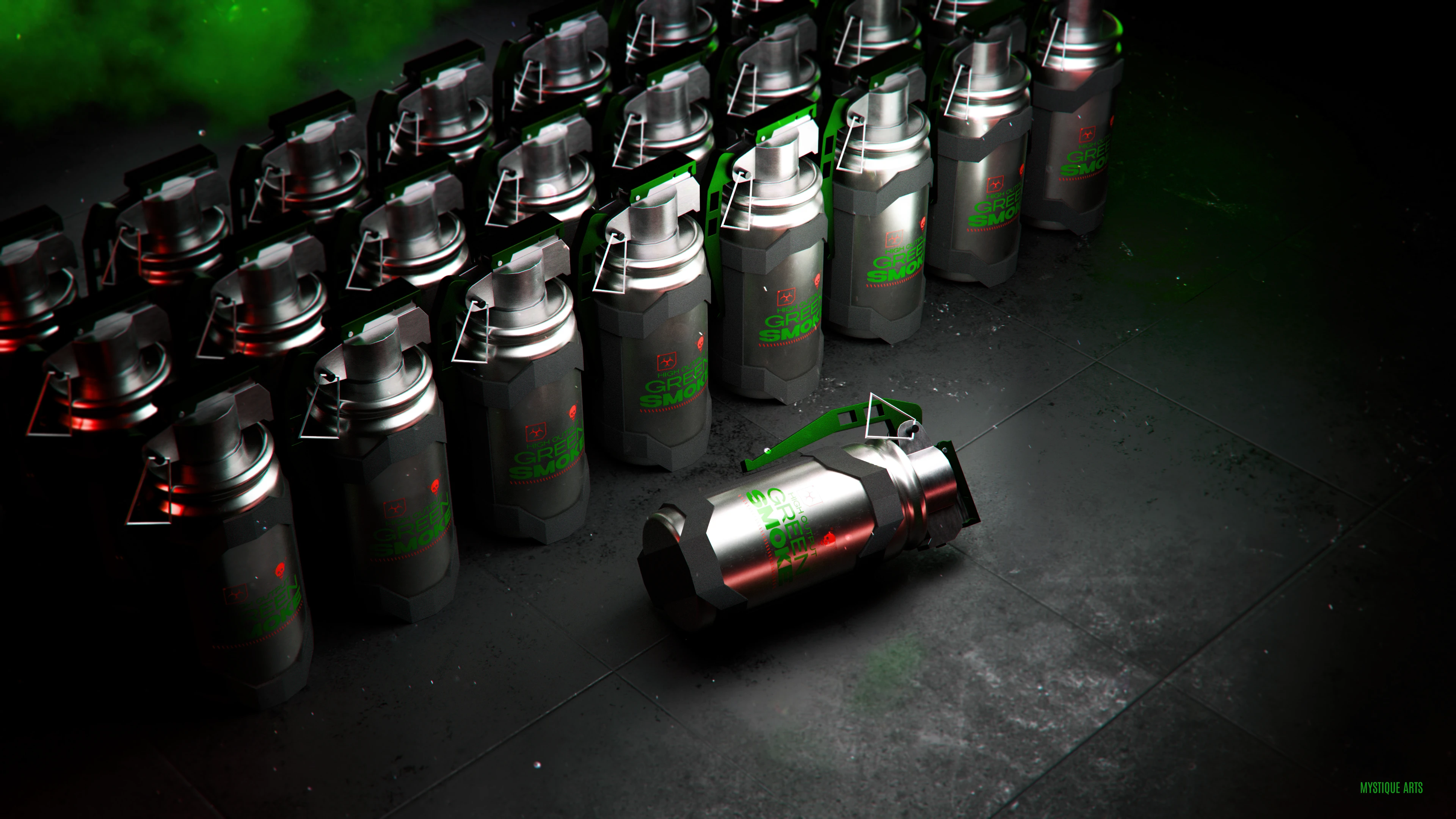Концепт гранаты «Green Smoke» — Изображение №3 — Иллюстрация, 3D на Dprofile