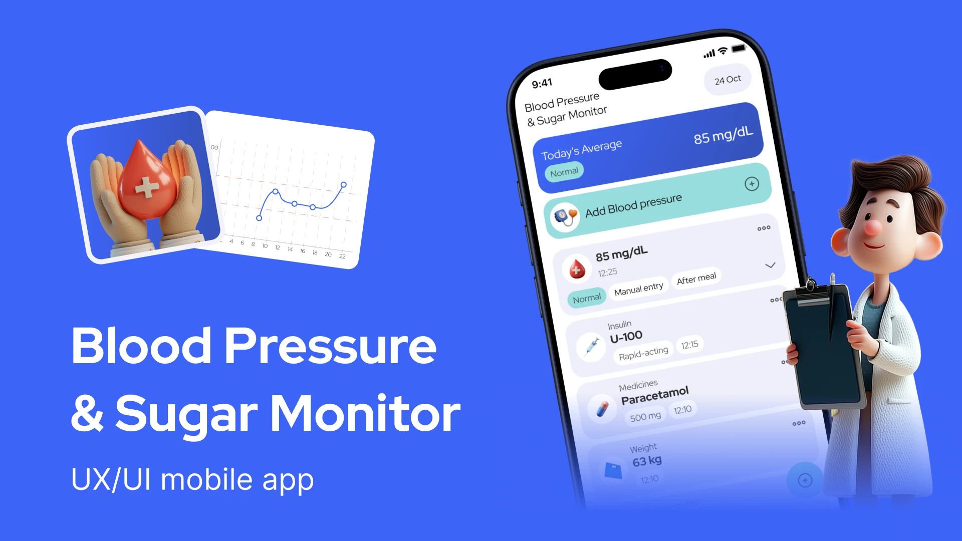 Blood Pressure & Sugar Monitor — Изображение №1 — Интерфейсы на Dprofile