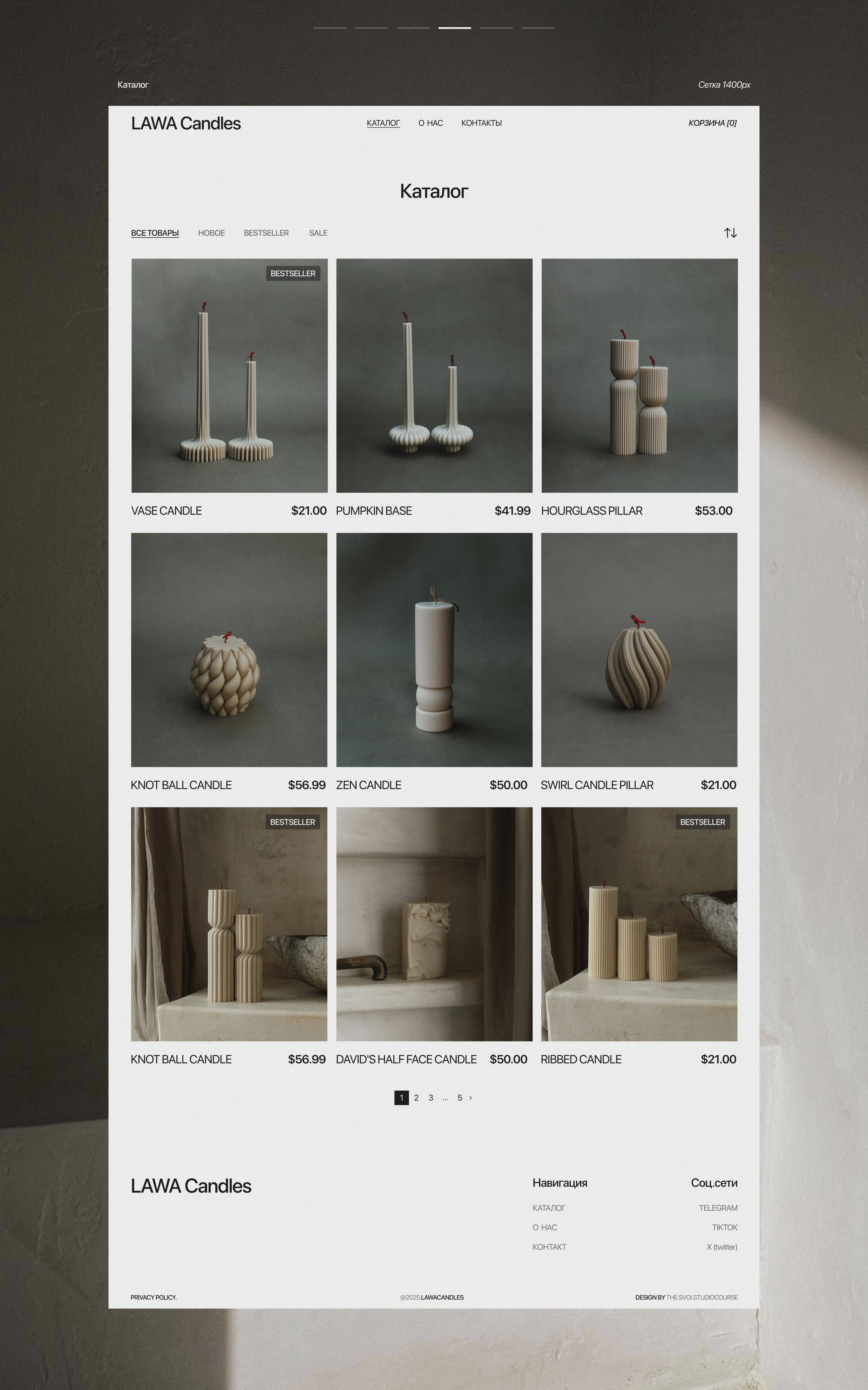 LAWA - candle store, e-commercy design — Изображение №9 — Интерфейсы, Брендинг на Dprofile