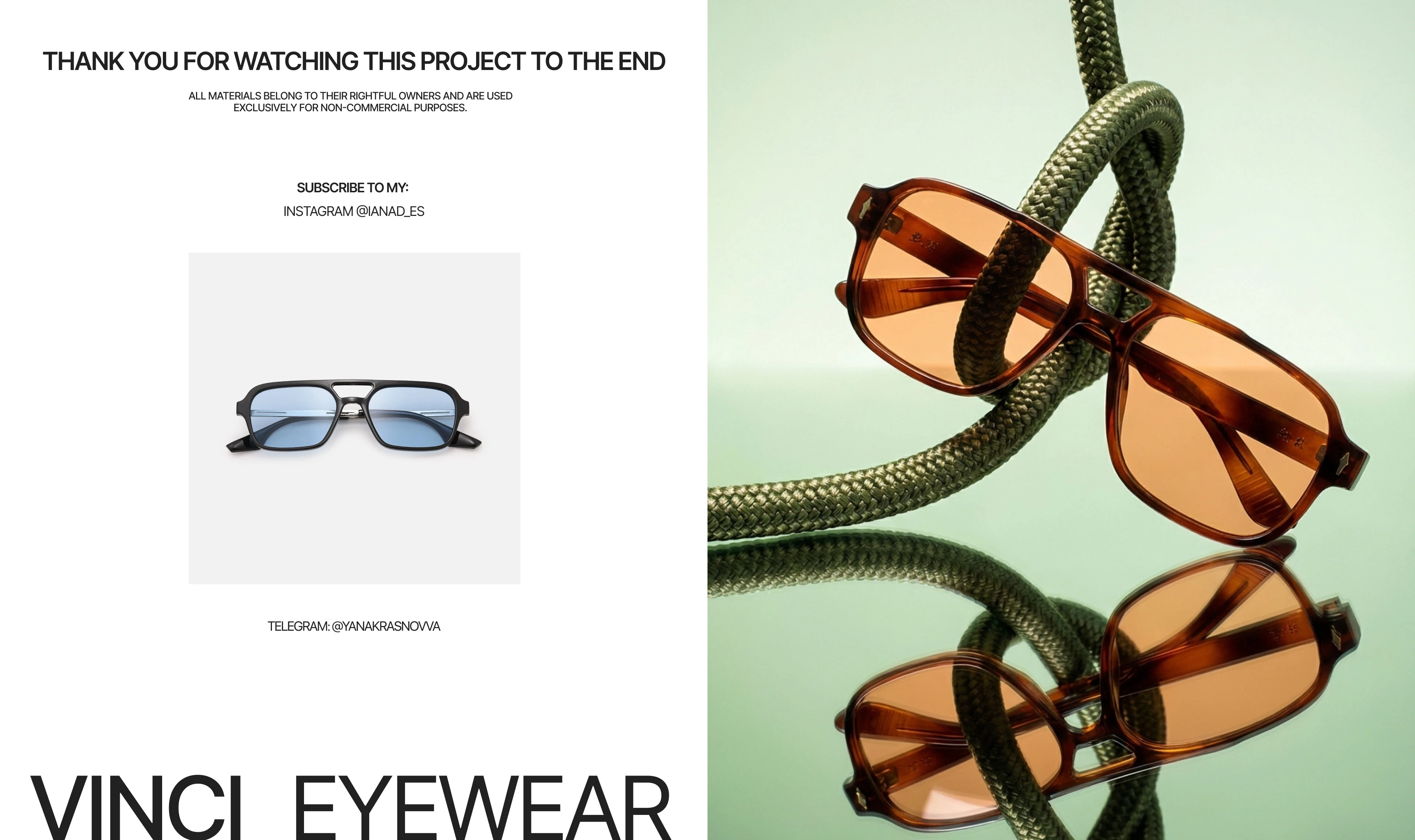 VINCI EYEWEAR, online store, e-commerce — Изображение №11 — Интерфейсы, Брендинг на Dprofile