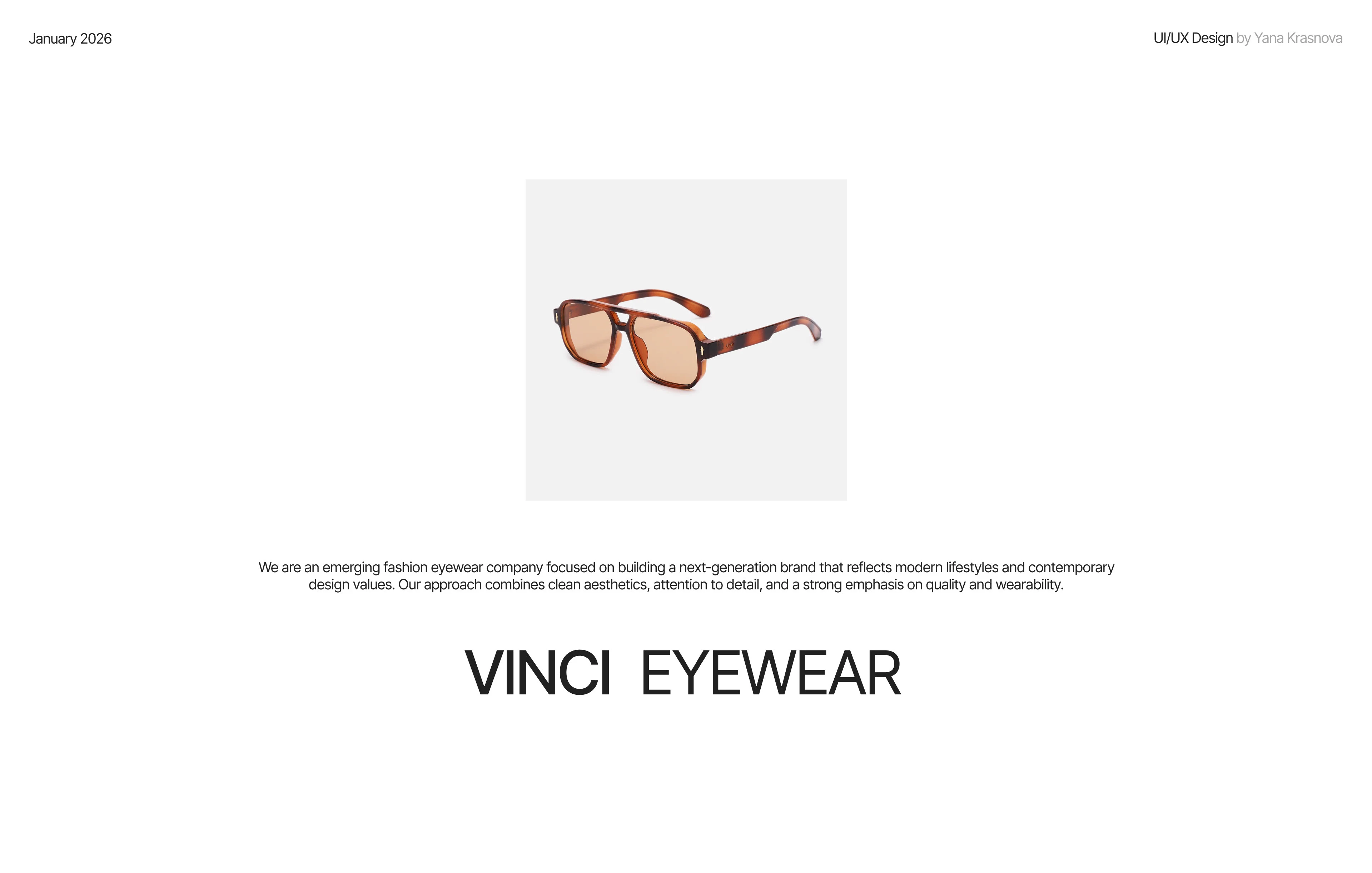VINCI EYEWEAR, online store, e-commerce — Изображение №1 — Интерфейсы, Брендинг на Dprofile