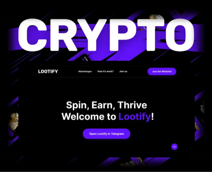 Криптобиржа Lootify | Лендинг-концепт — Интерфейсы, Анимация на Dprofile