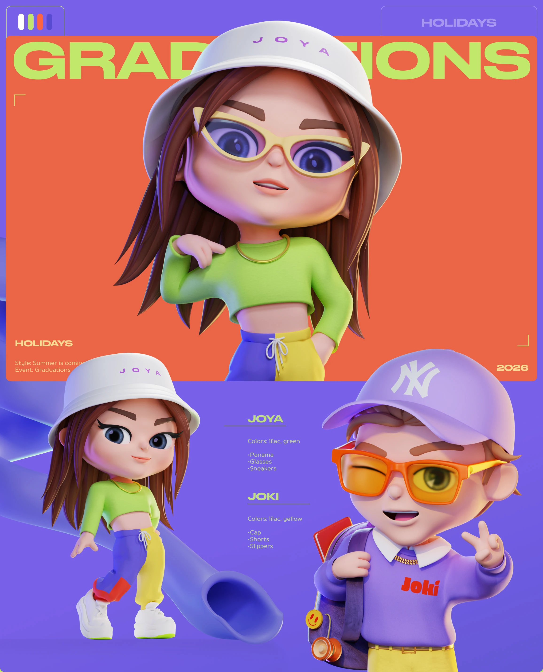 JOKI JOYA - mascot character styles | vol.3 — Изображение №18 — Иллюстрация, 3D на Dprofile