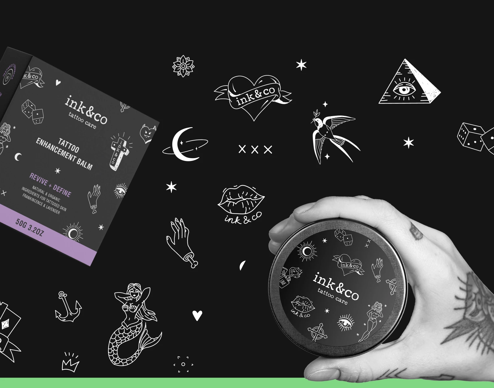 ink&co tattoo care packaging — Изображение №4 — Брендинг, Иллюстрация на Dprofile