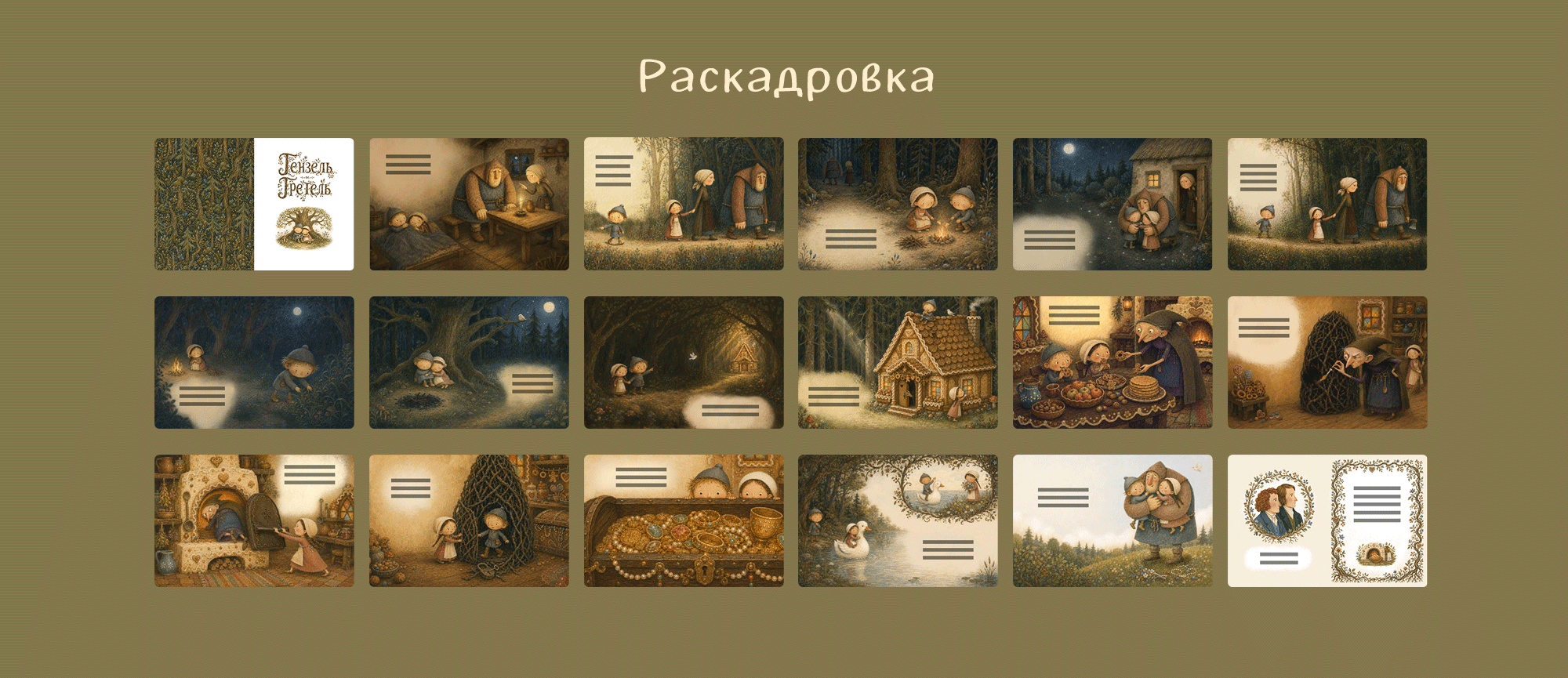 Книжка-картинка для детей 6-8 лет «Гензель и Гретель» — Изображение №5 — Иллюстрация, Нейро на Dprofile