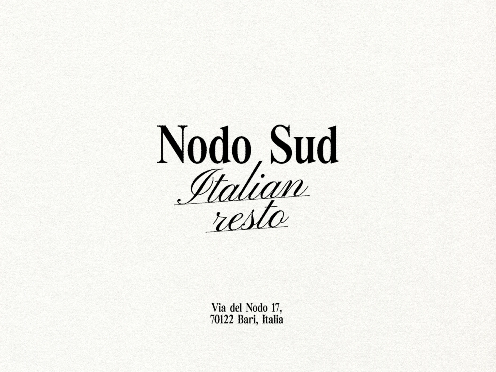 BRAND IDENTITY | RESTAURANT | NODO SUD — Изображение №2 — Брендинг, Графика на Dprofile