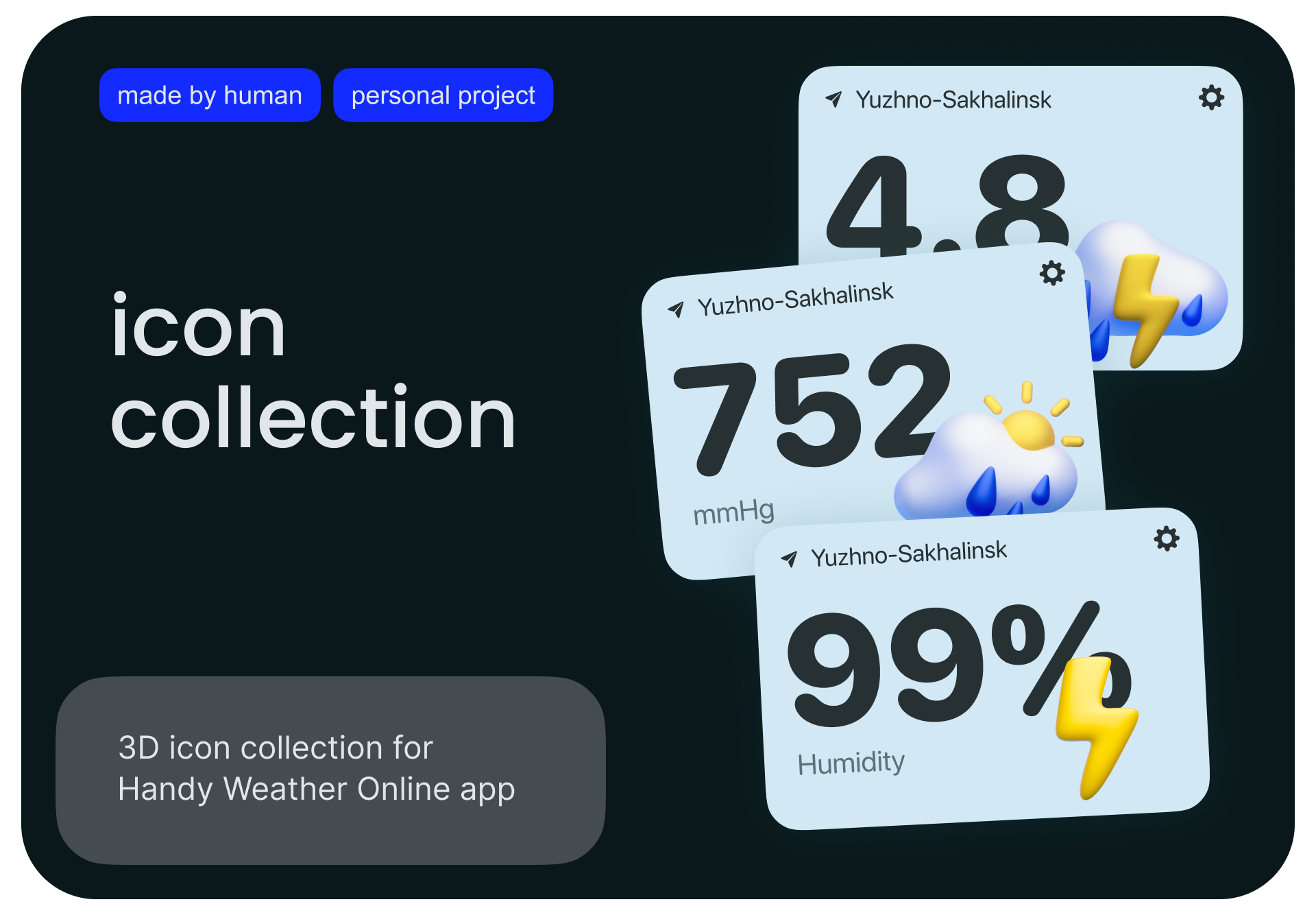 icon pack for handy weather app — Изображение №1 — Иллюстрация, 3D на Dprofile