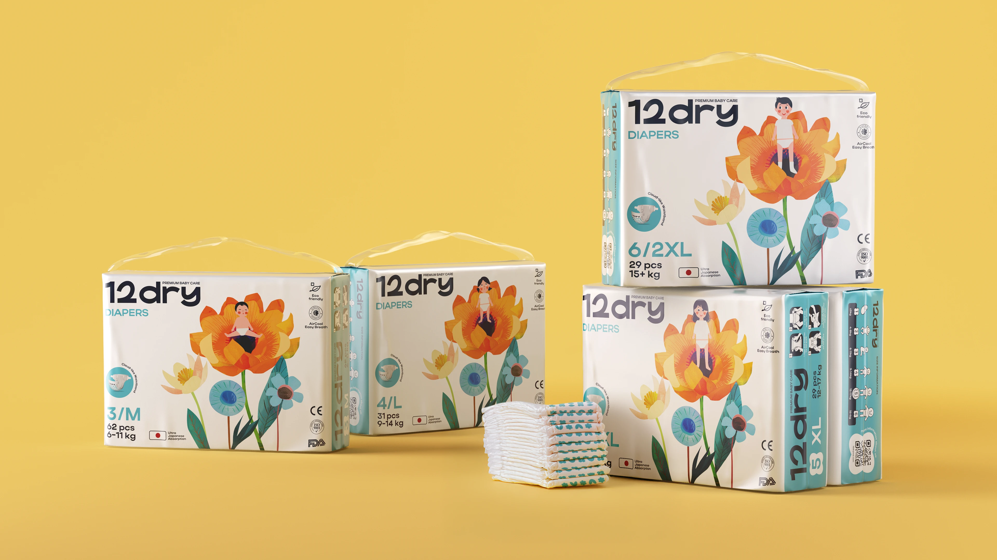 Packaging diapers and pants design — Изображение №5 — Брендинг, Иллюстрация на Dprofile