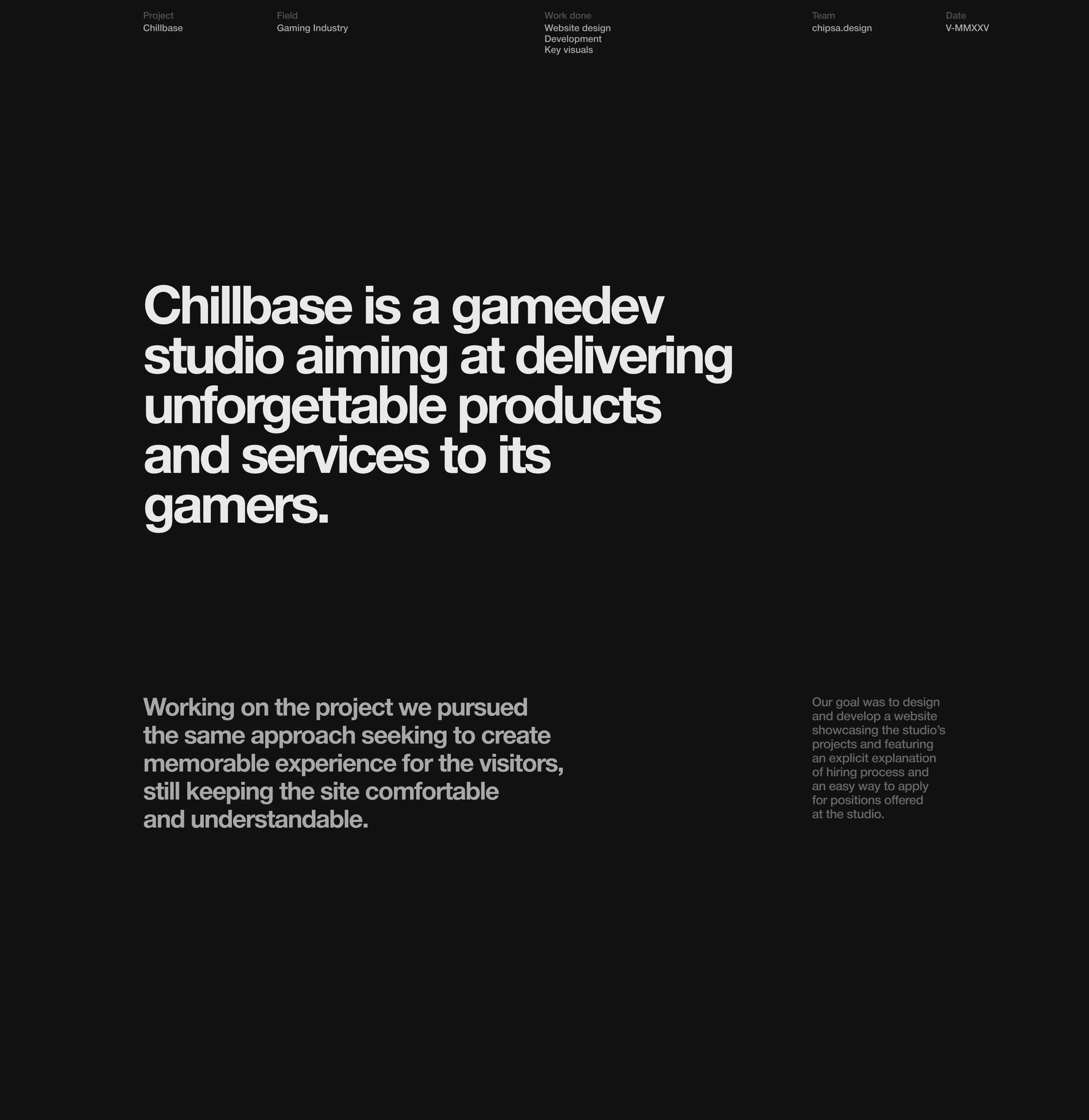 Chillbase Game Development Studio Website — Изображение №1 — Интерфейсы, Анимация на Dprofile