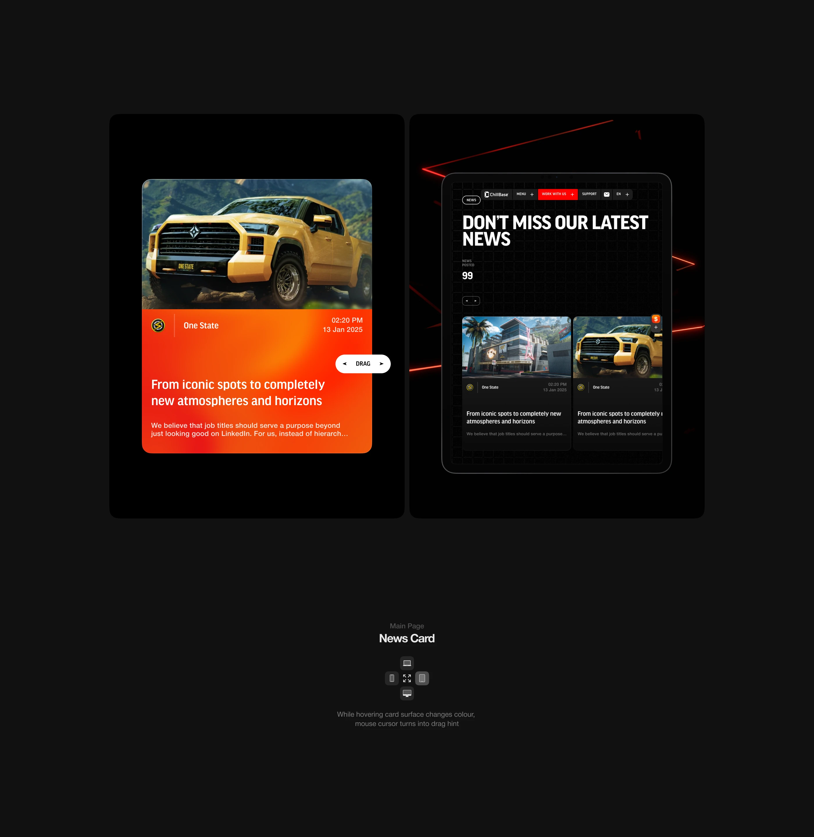 Chillbase Game Development Studio Website — Изображение №6 — Интерфейсы, Анимация на Dprofile