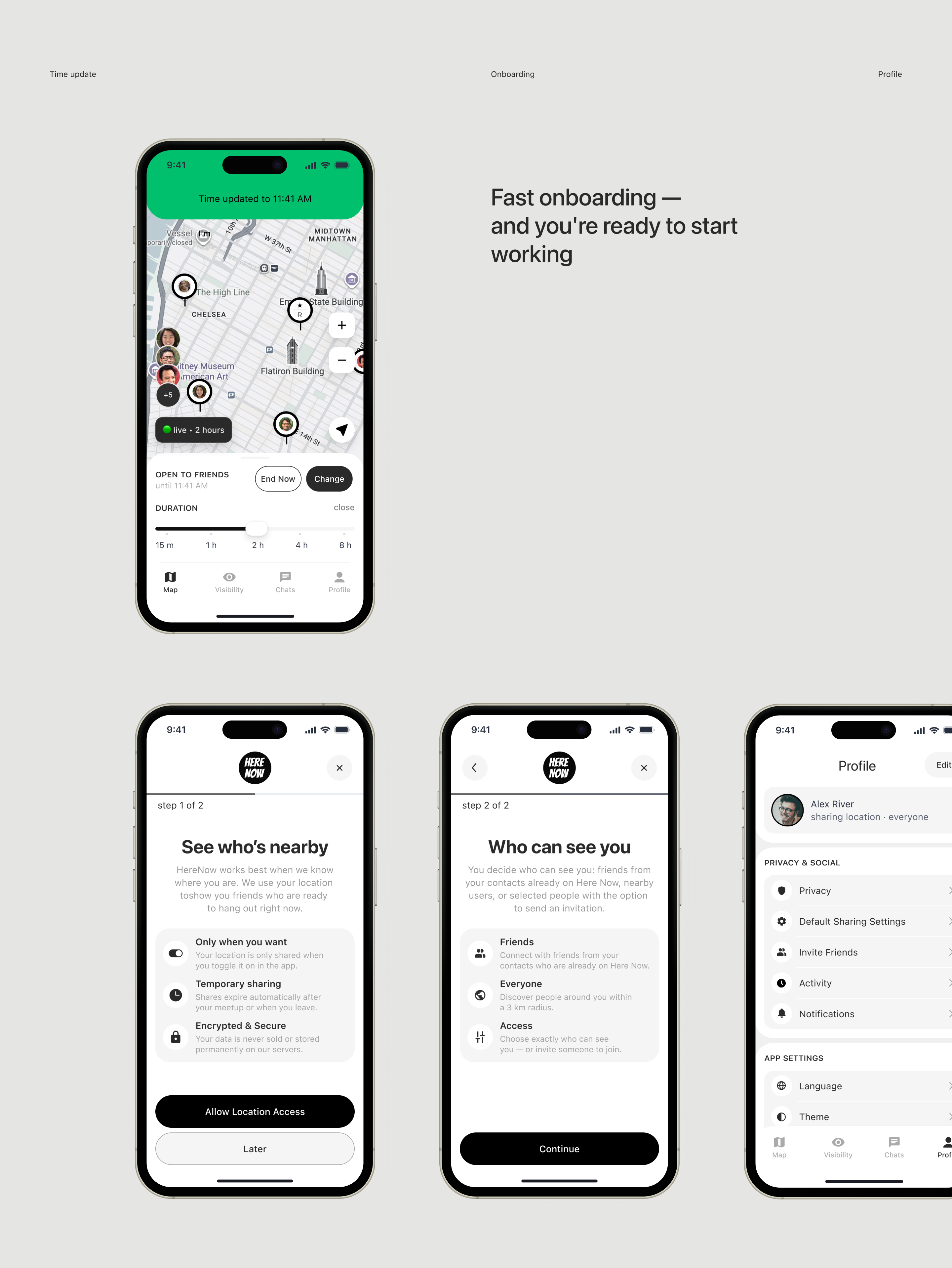 Here Now — Social Discovery App — Изображение №12 — Интерфейсы на Dprofile