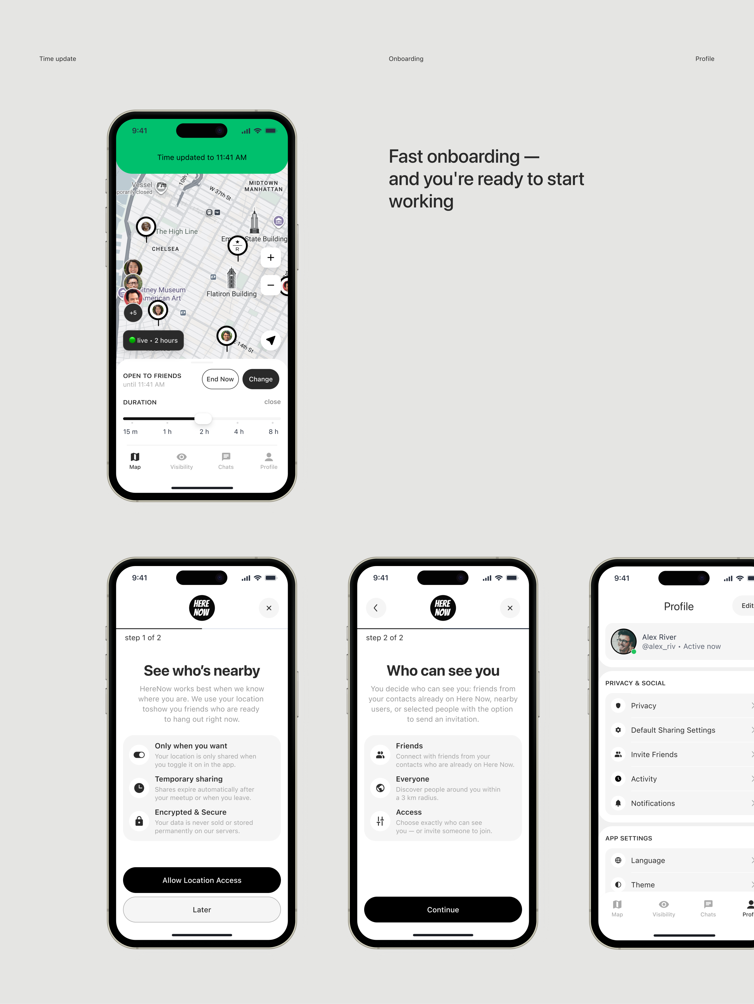 Here Now — Social Discovery App — Изображение №12 — Интерфейсы на Dprofile