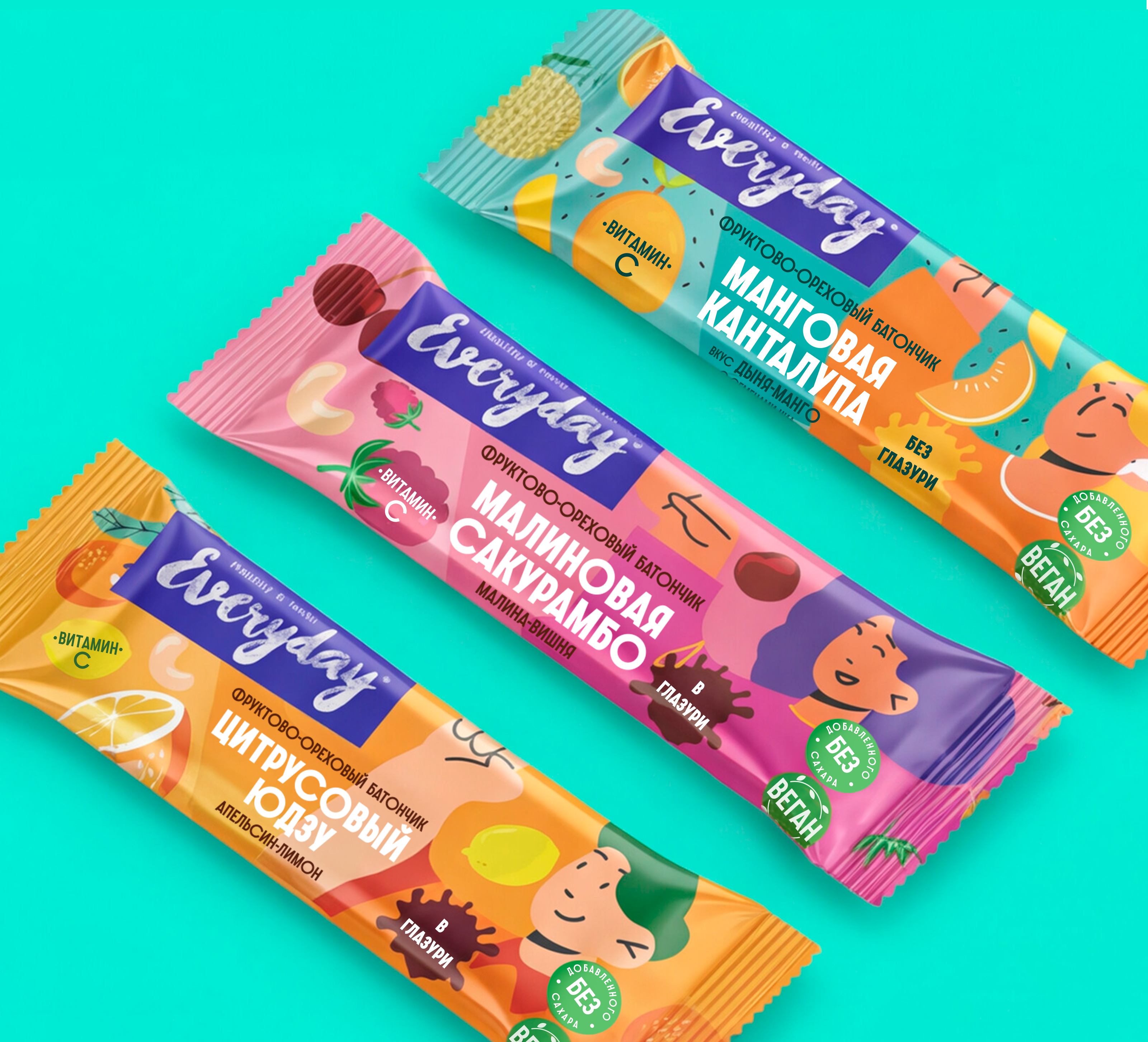 фруктово-ореховые батончики тм "Everyday" — Изображение №4 — Брендинг, Иллюстрация на Dprofile