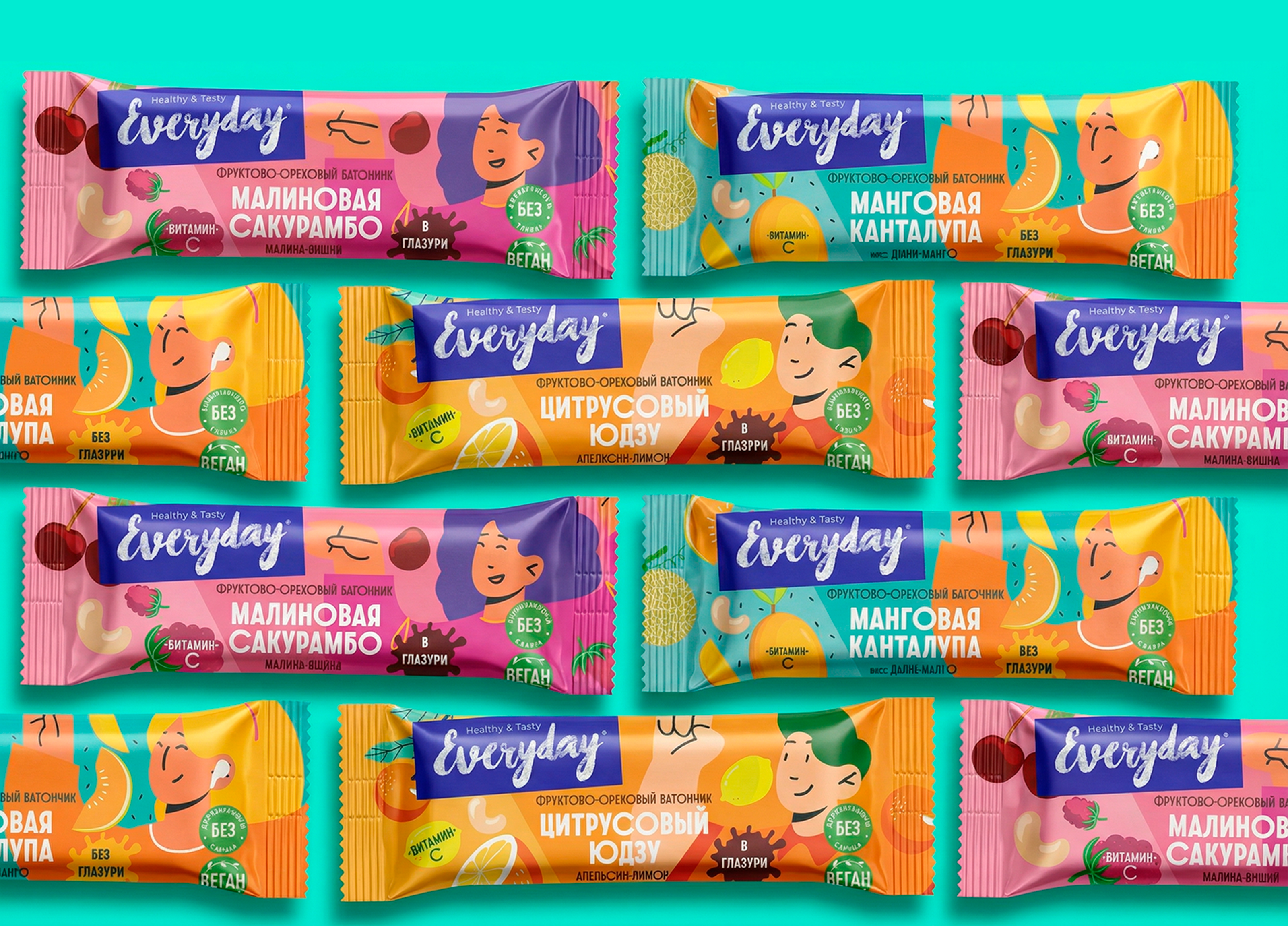 фруктово-ореховые батончики тм "Everyday" — Изображение №6 — Брендинг, Иллюстрация на Dprofile