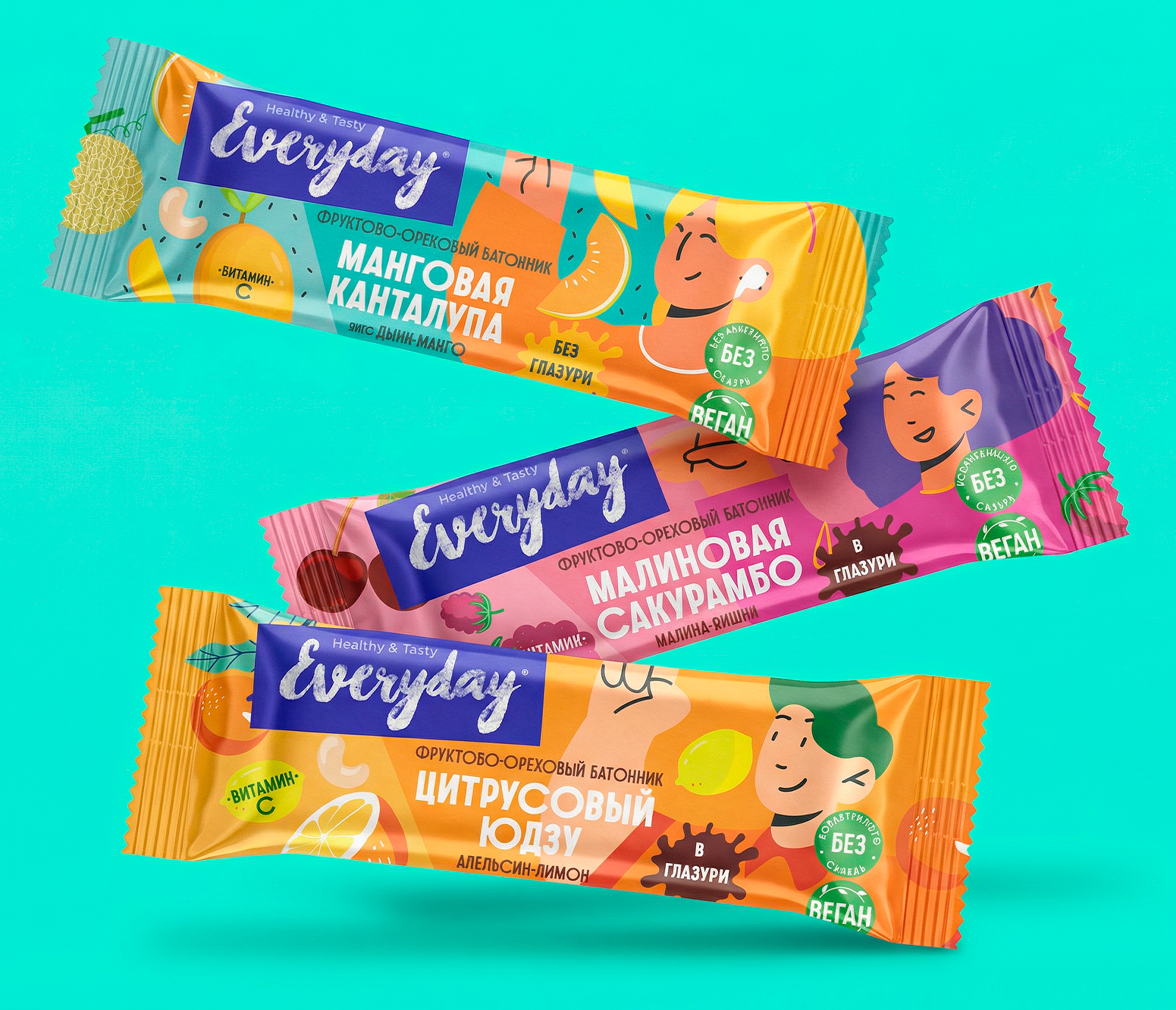 фруктово-ореховые батончики тм "Everyday" — Изображение №1 — Брендинг, Иллюстрация на Dprofile
