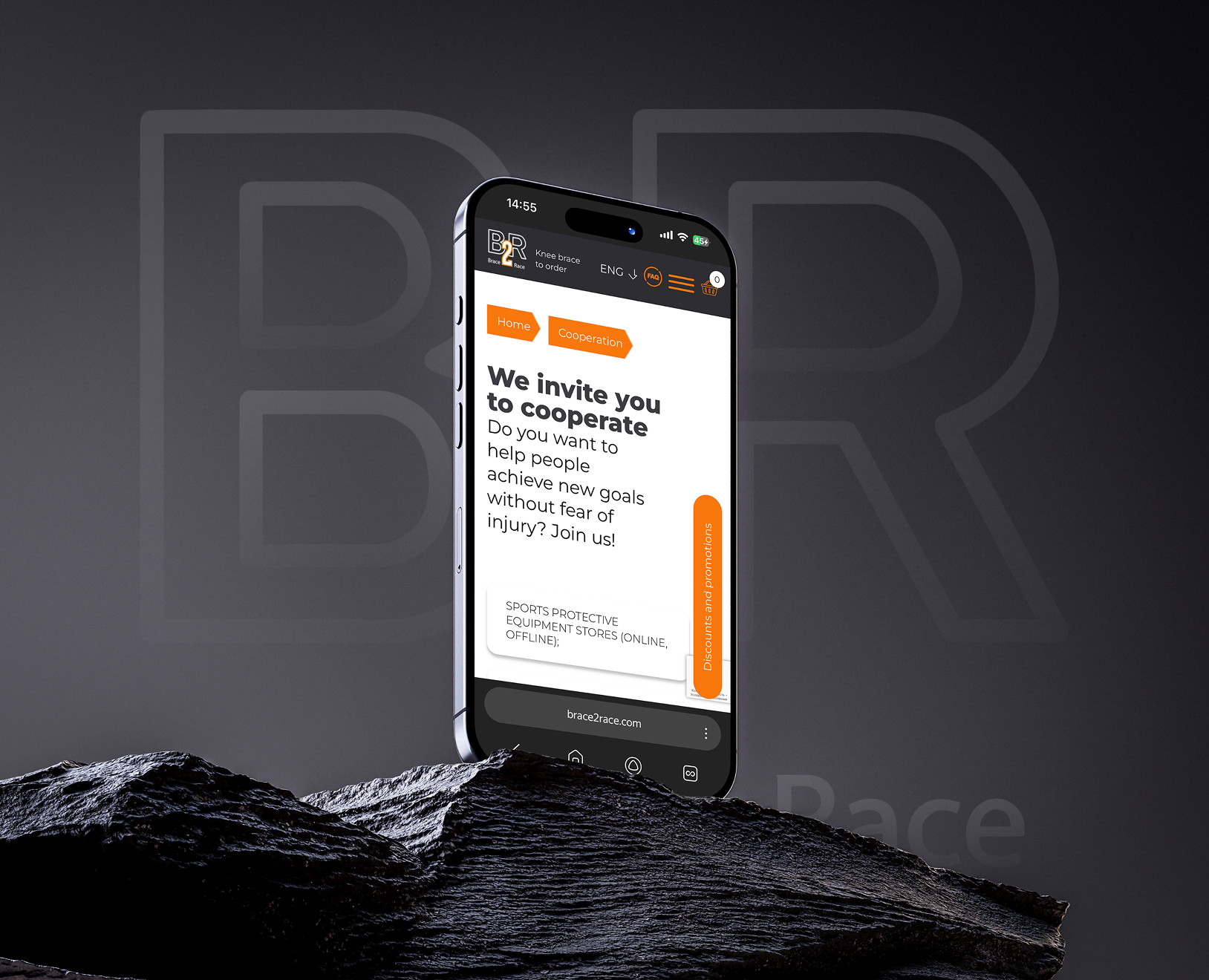 Спорт под защитой: Разработка сайта для Brace to Race — Брендинг, Интерфейсы на Dprofile