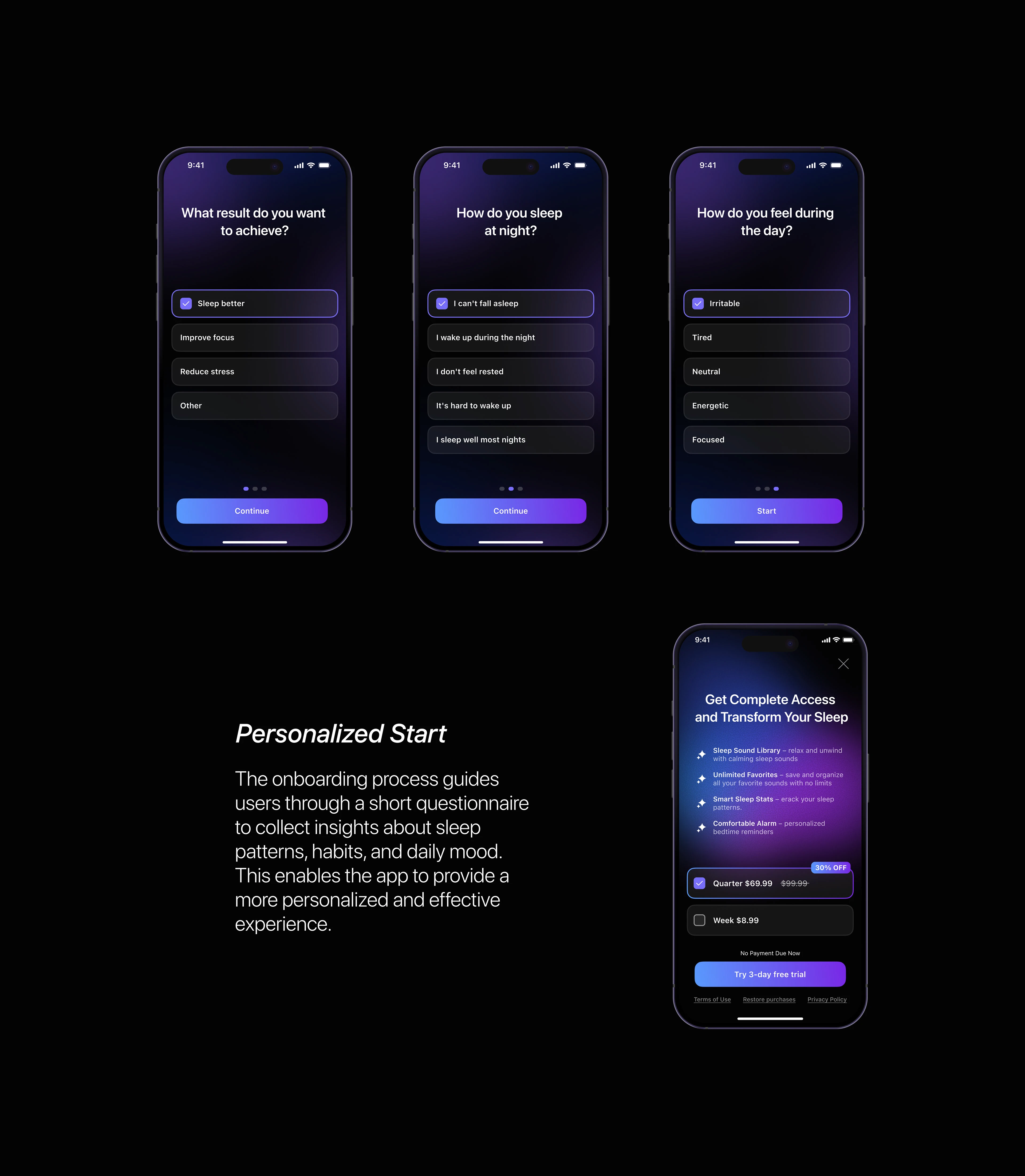 Dreemo – Smart Sleep App UI/UX — Изображение №9 — Интерфейсы на Dprofile
