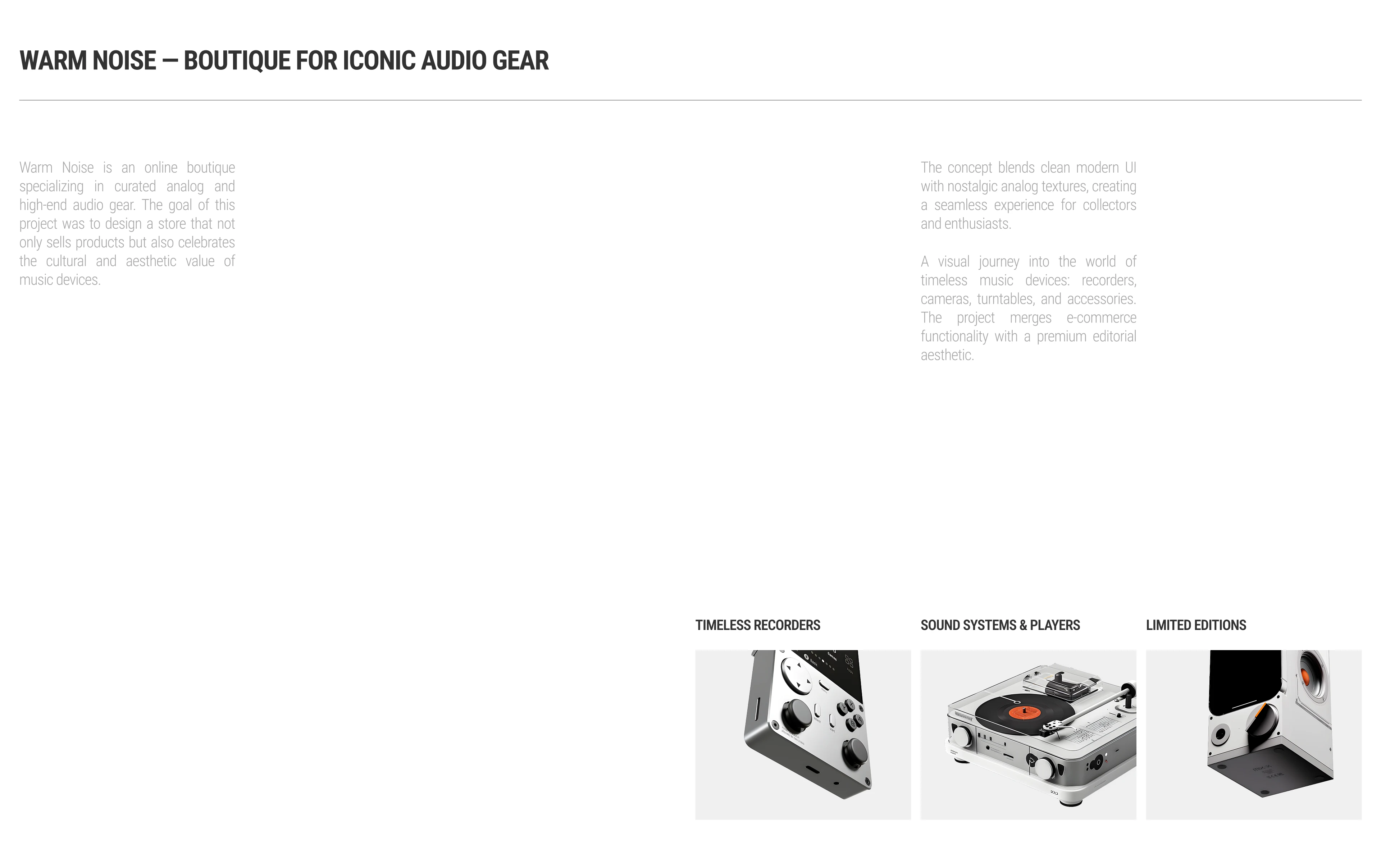 Online store Warm Noise | UX/UI | Website — Изображение №3 — Интерфейсы, Анимация на Dprofile