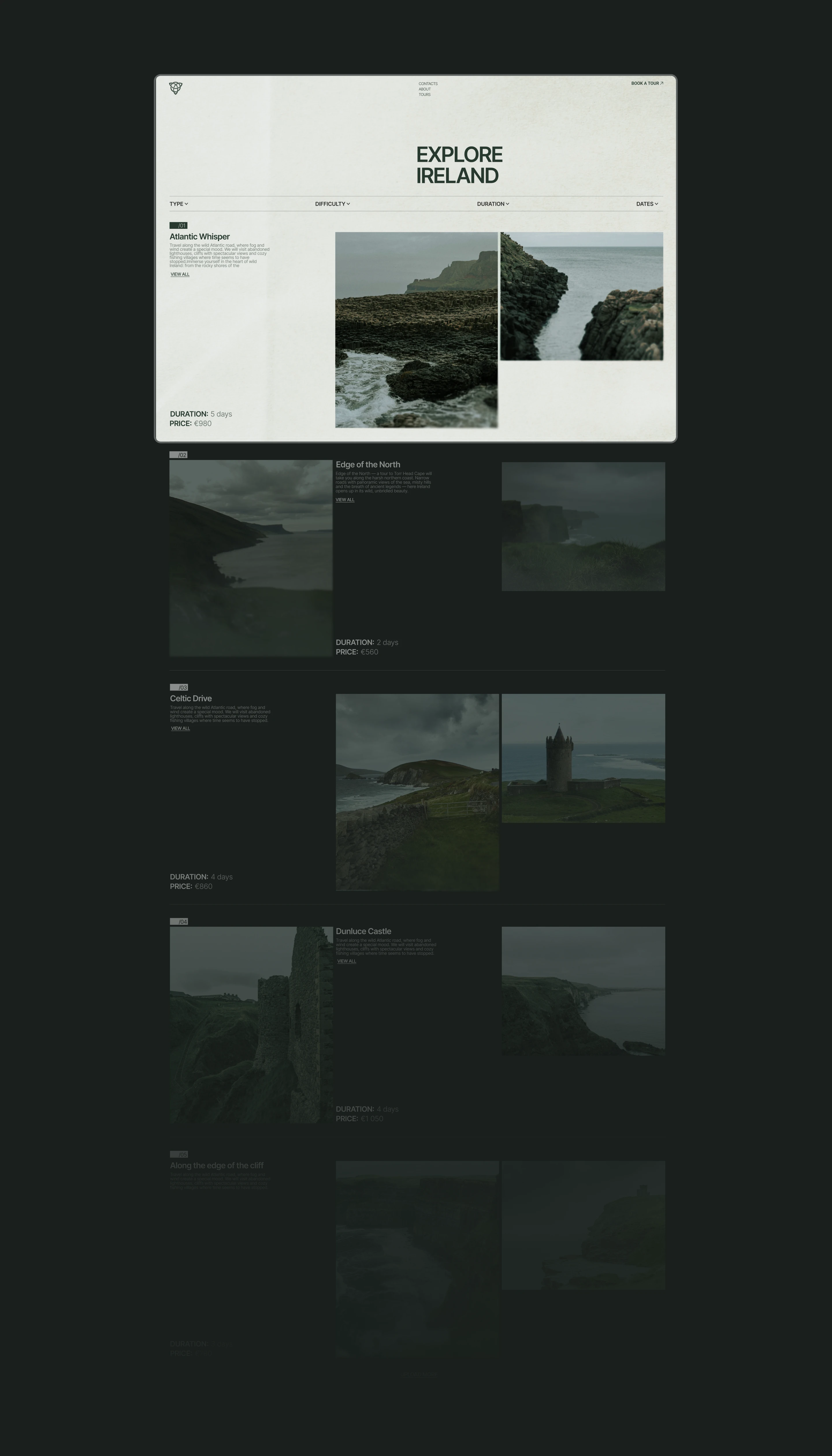 INIS NOWHERE | AUTHOR'S TOURS OF IRELAND — Изображение №6 — Интерфейсы на Dprofile