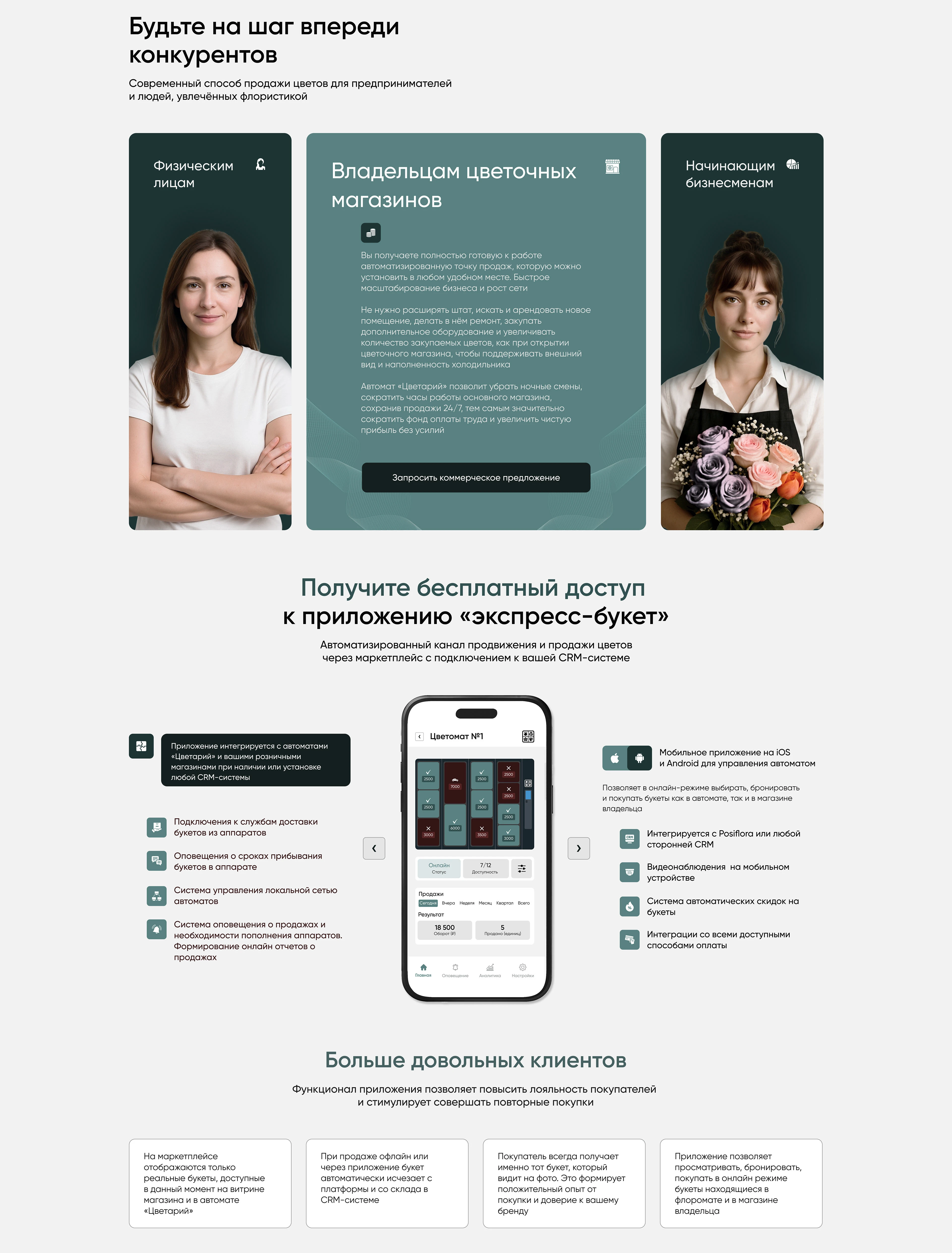 Landing page для цветочного бизнеса по продаже цветоматов — Изображение №5 — Интерфейсы, Графика на Dprofile