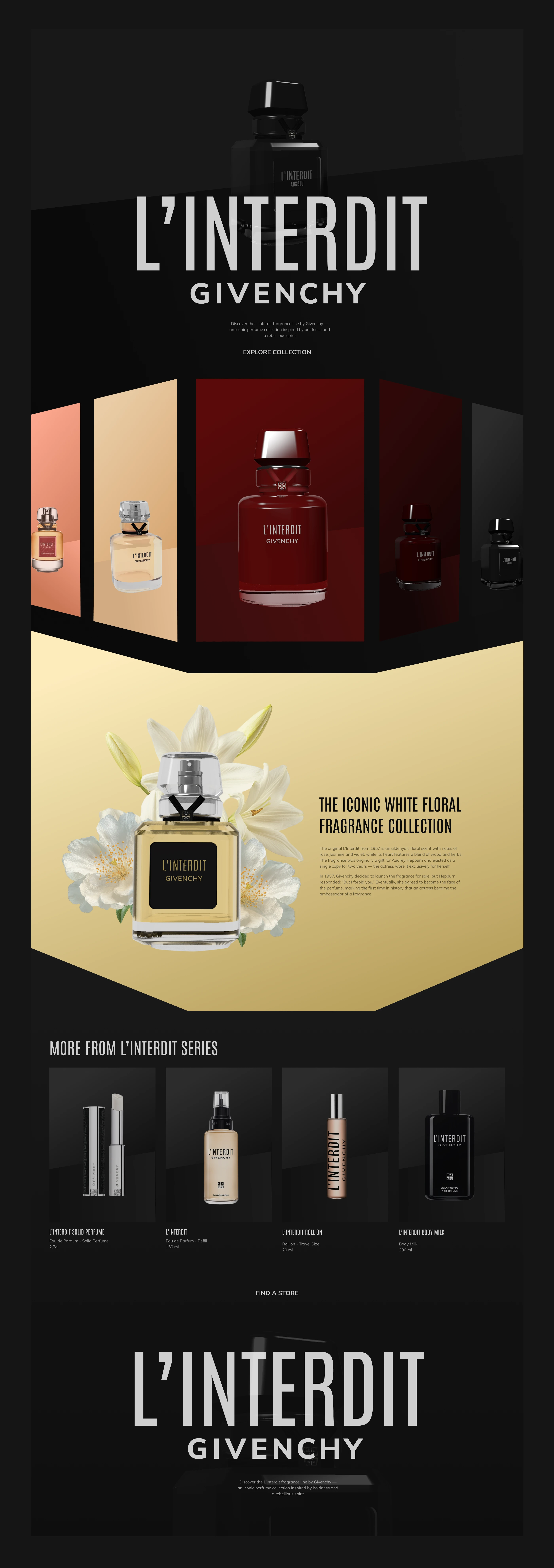 Givenchy L'Interdit | Website Design Concept | UI/UX — Изображение №5 — Интерфейсы, 3D на Dprofile