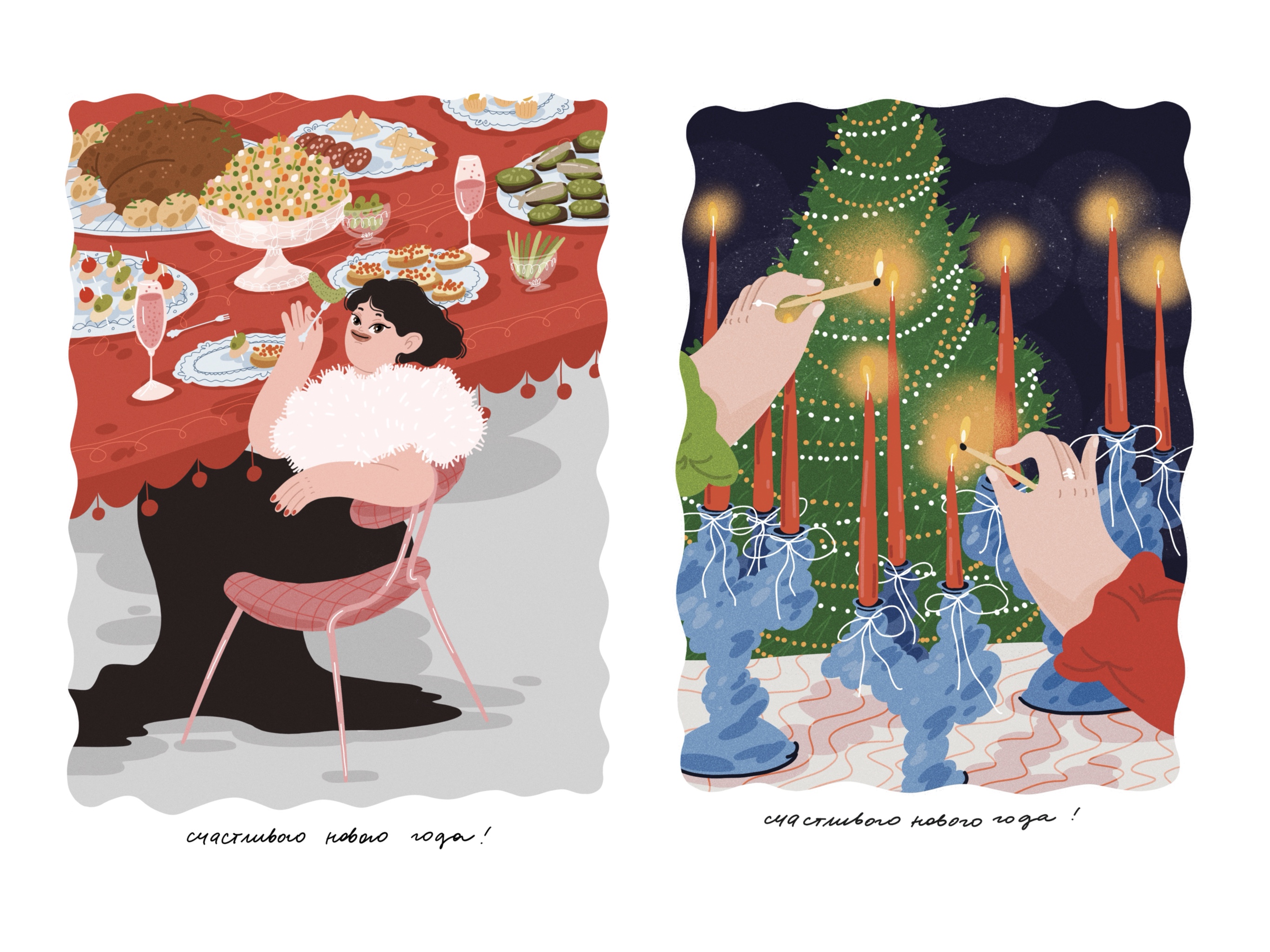 Серия новогодних открыток — Изображение №3 — Иллюстрация, Графика на Dprofile