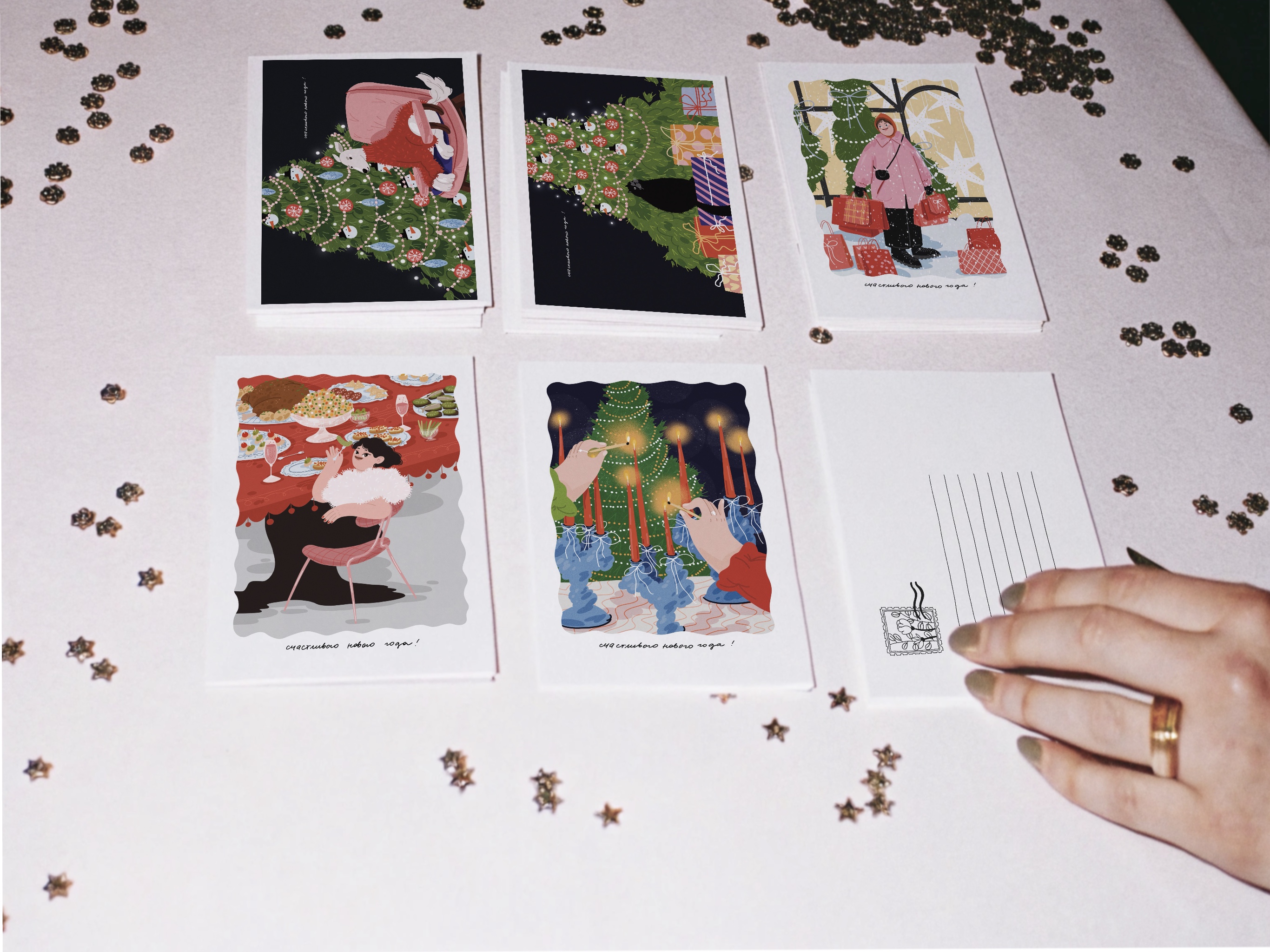 Серия новогодних открыток — Изображение №1 — Иллюстрация, Графика на Dprofile
