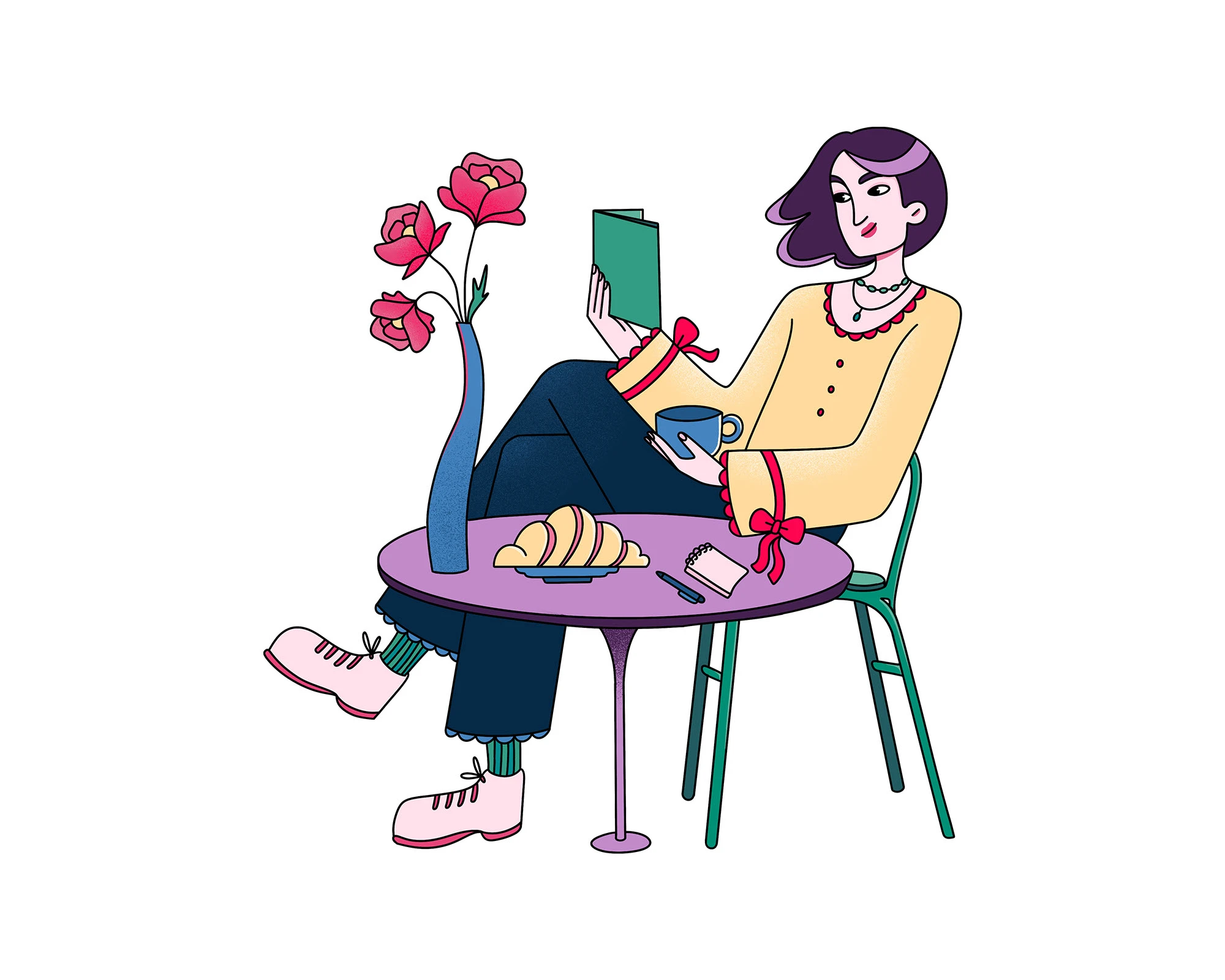 Кофе и цветы: иллюстрация и персонаж — Изображение №5 — Иллюстрация на Dprofile