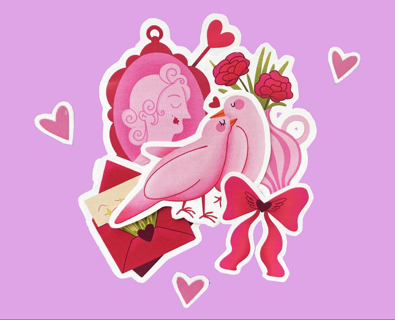 ДЕНЬ СВЯТОГО ВАЛЕНТИНА: стикеры и иллюстрация на Dprofile