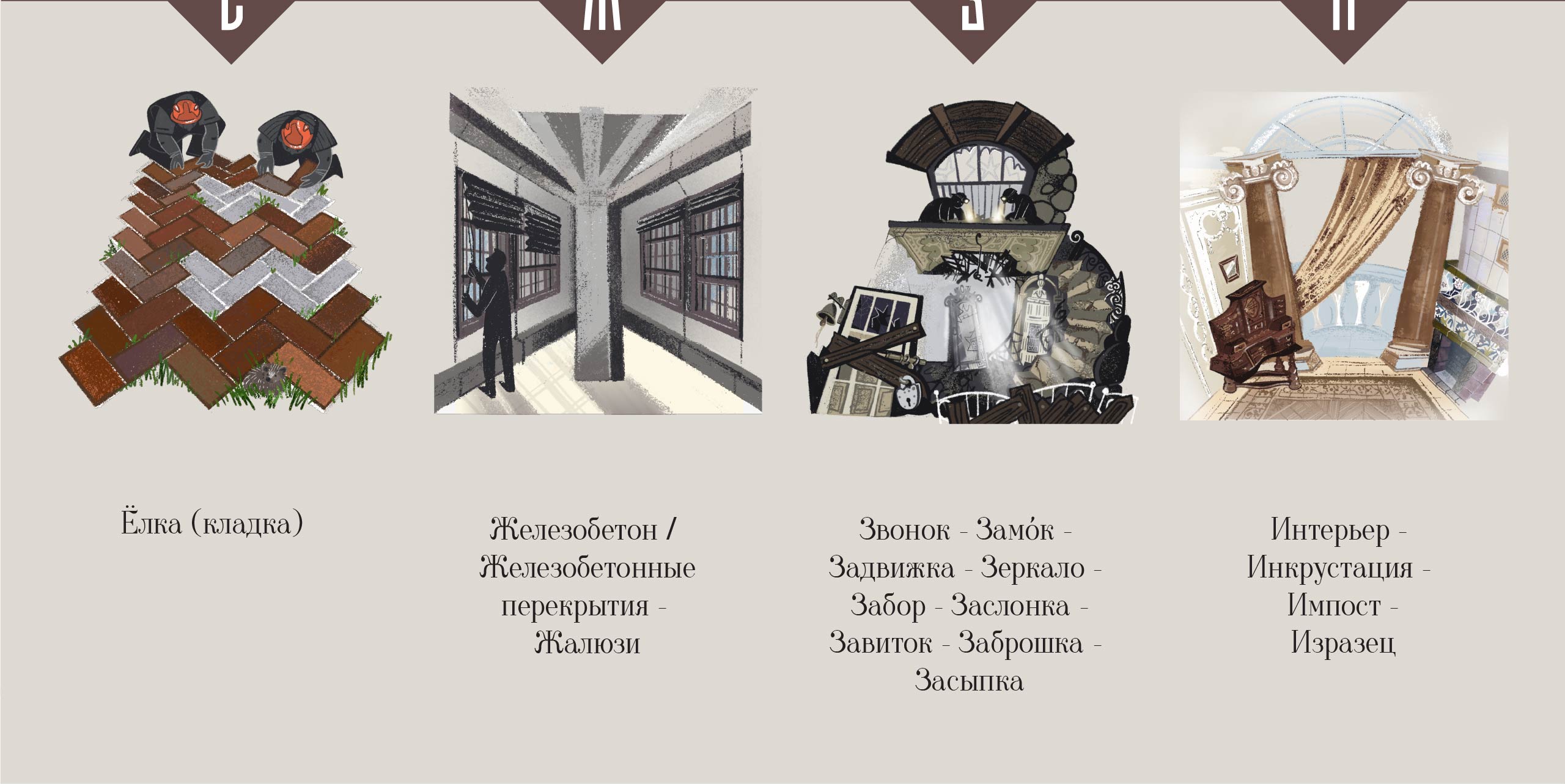 Архитектурная азбука | Hidden Moscow — Изображение №8 — Иллюстрация, Графика на Dprofile