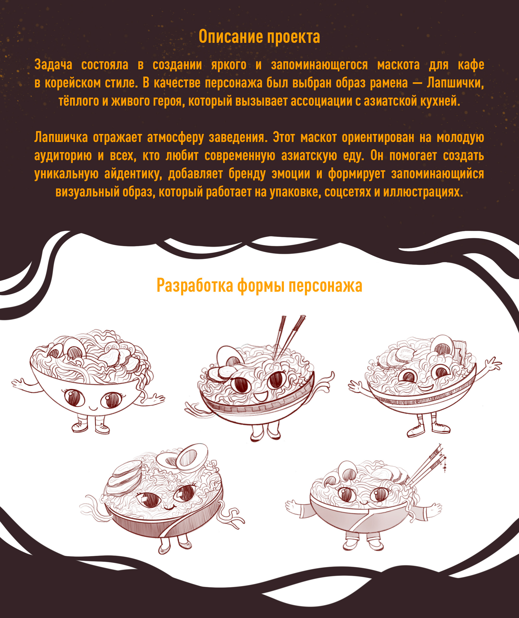 Бренд-персонаж Лапшичка. Маскот для корейского кафе — Изображение №2 — Брендинг, Иллюстрация на Dprofile