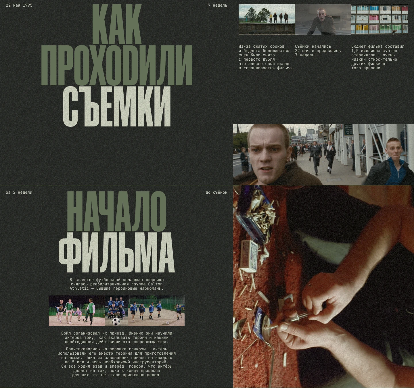 Типографический лонгрид о создании фильма "На игле" — Изображение №4 — Графика, Маркетинг на Dprofile