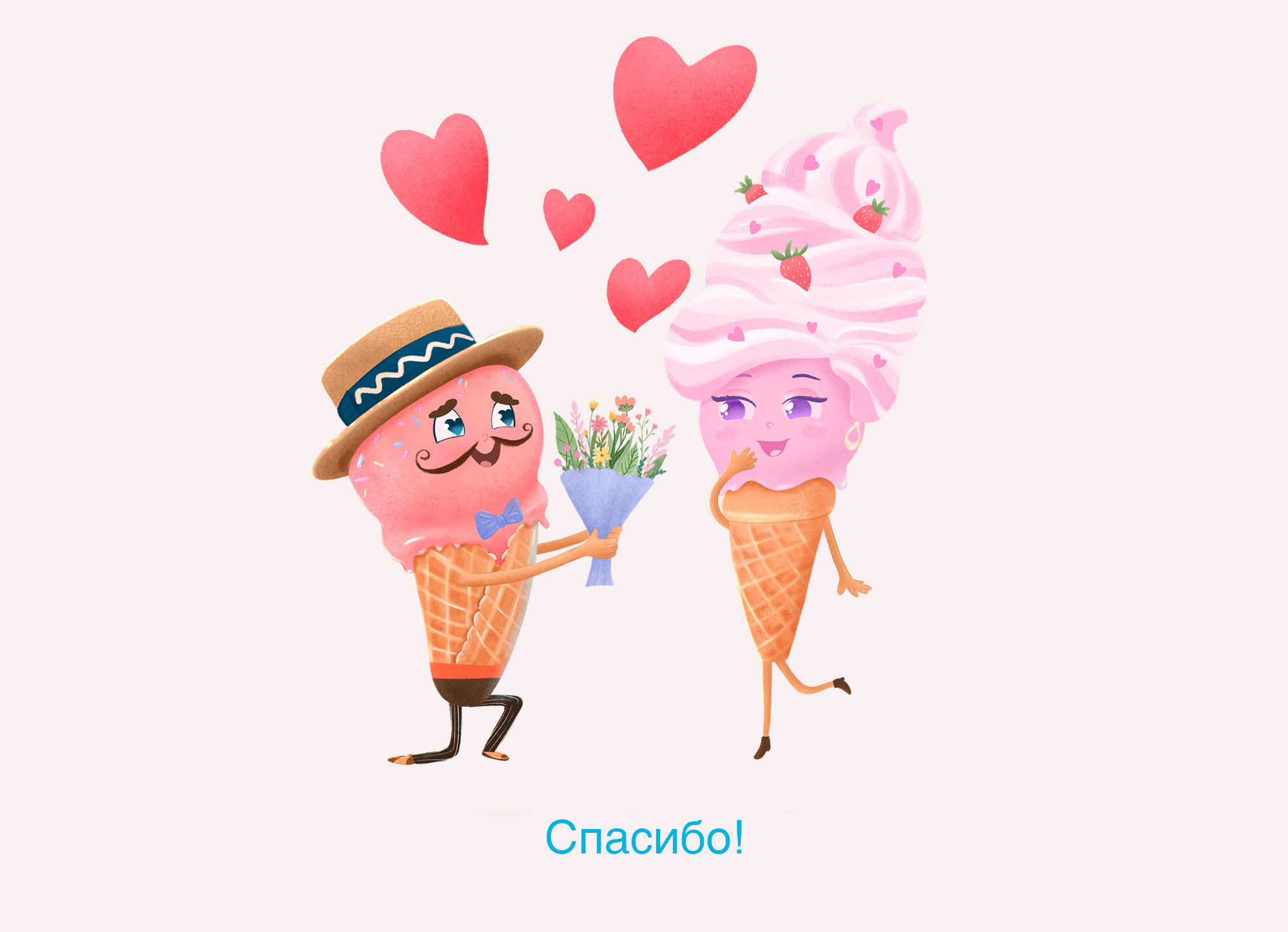 Бренд-персонаж для кафе Джелаттерии. — Изображение №11 — Брендинг, Иллюстрация на Dprofile