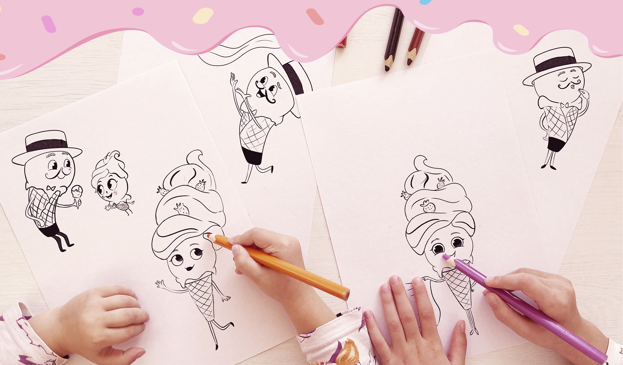 Бренд-персонаж для кафе Джелаттерии. — Изображение №10 — Брендинг, Иллюстрация на Dprofile