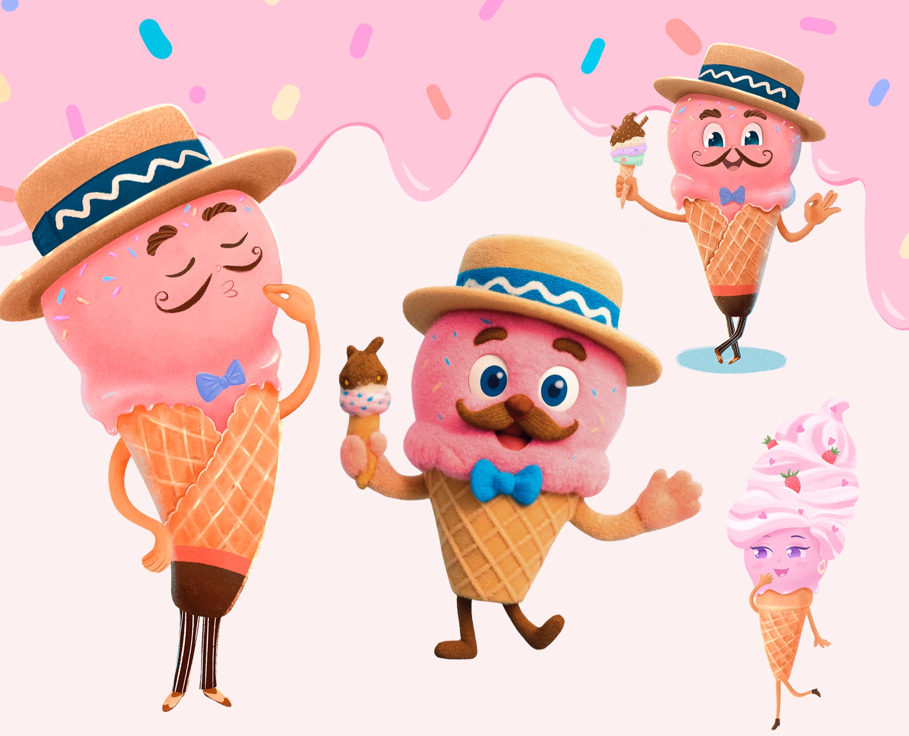 Бренд-персонаж для кафе Джелаттерии. на Dprofile