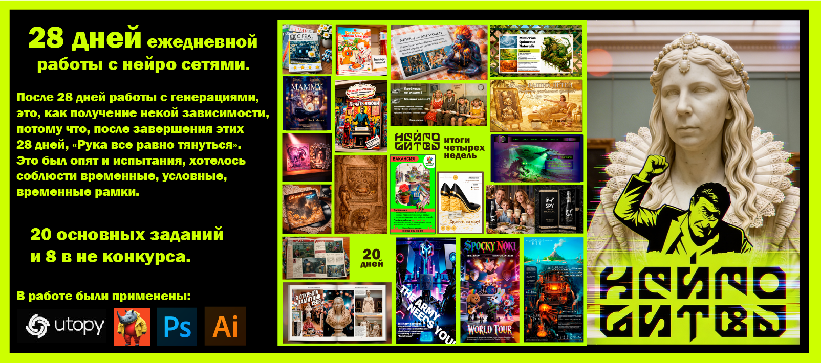 НЕЙРОБИТВА 2026. 28 дней генерации — Изображение №1 — Иллюстрация, Маркетинг на Dprofile