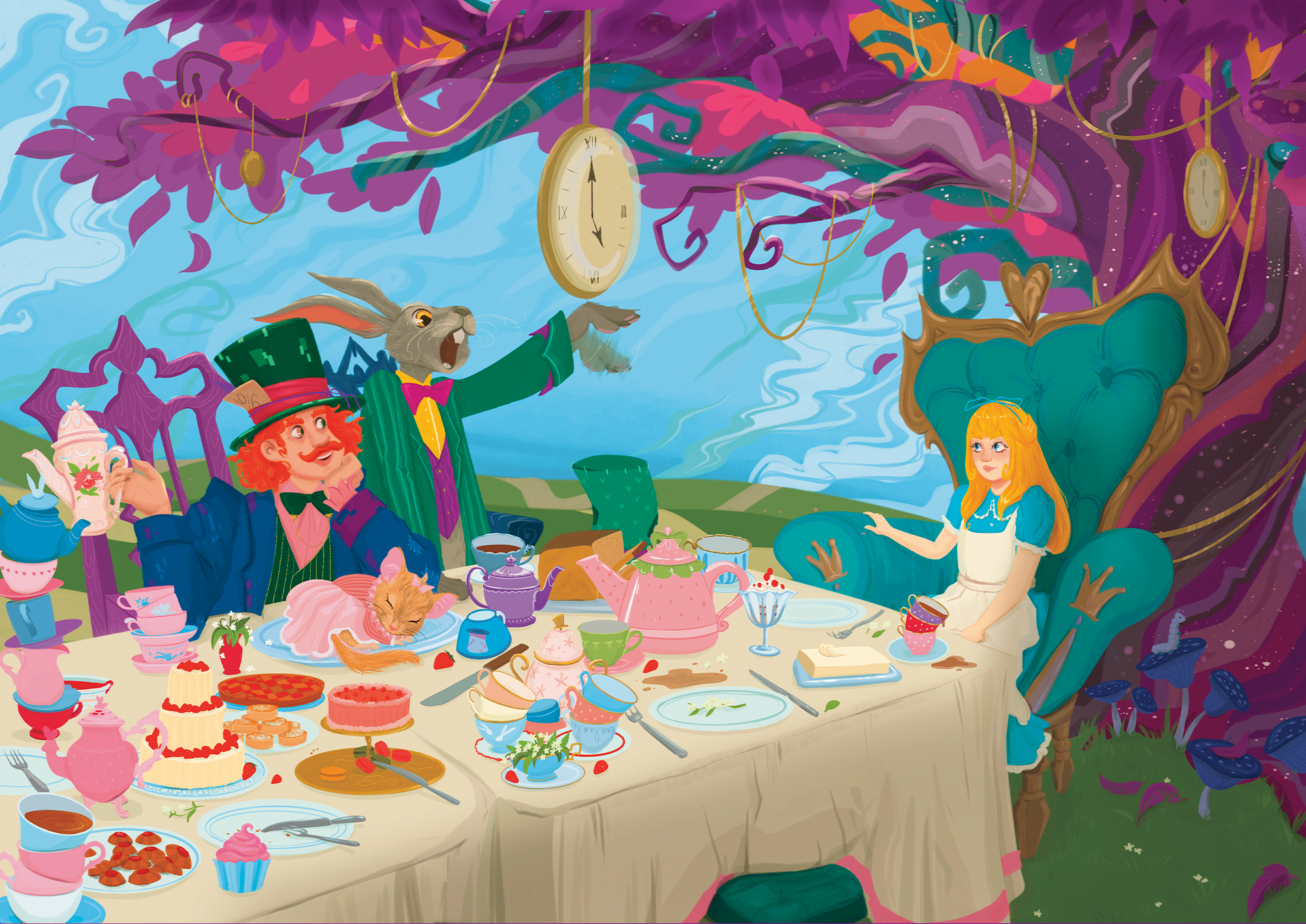 Алиса в Стране чудес. Иллюстрации и книжная обложка. — Изображение №11 — Иллюстрация на Dprofile