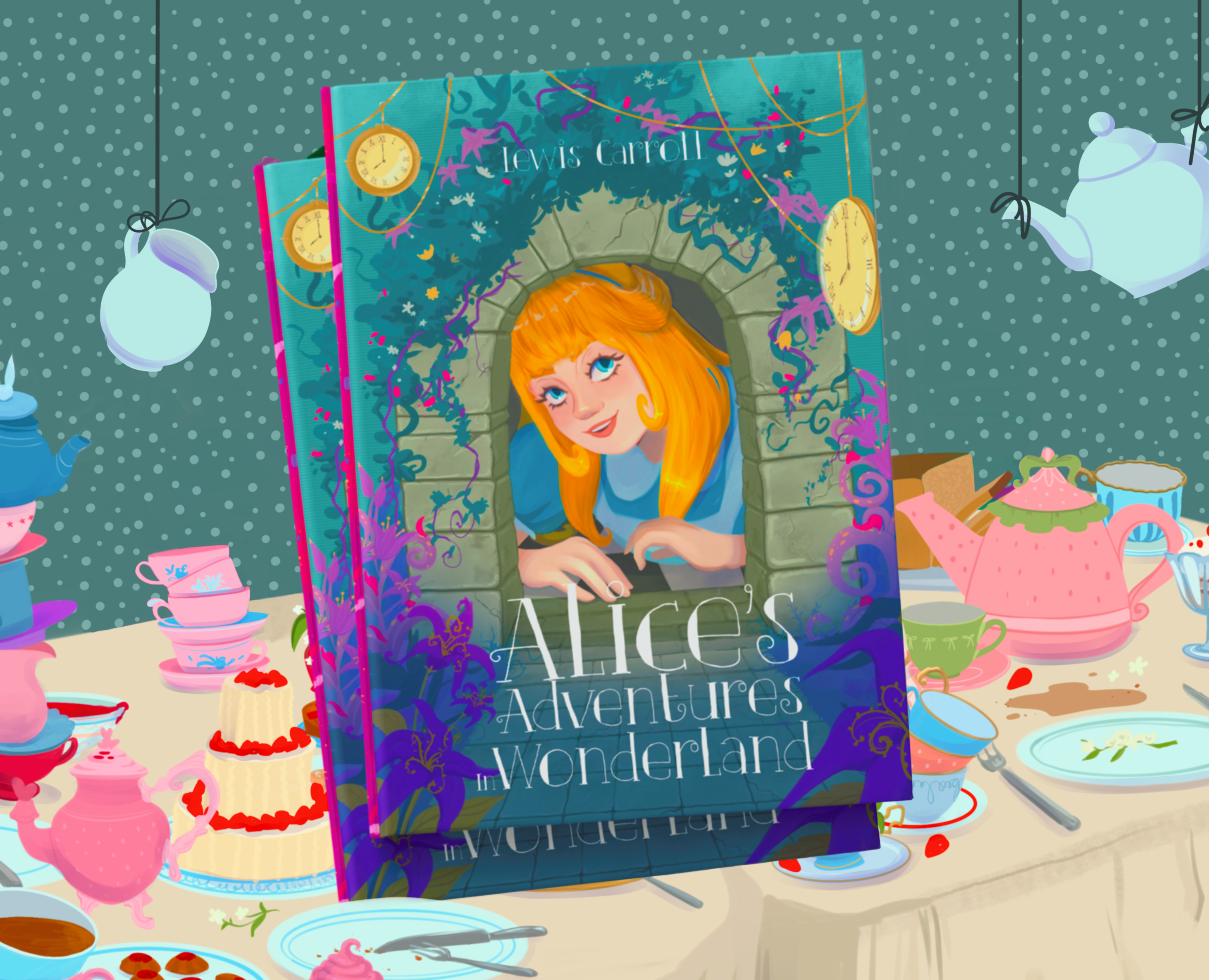 Алиса в Стране чудес. Иллюстрации и книжная обложка. на Dprofile
