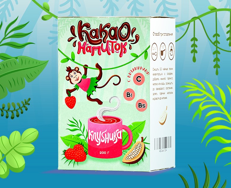 Иллюстрации для упаковок детского какао-напитка — Брендинг, Иллюстрация на Dprofile
