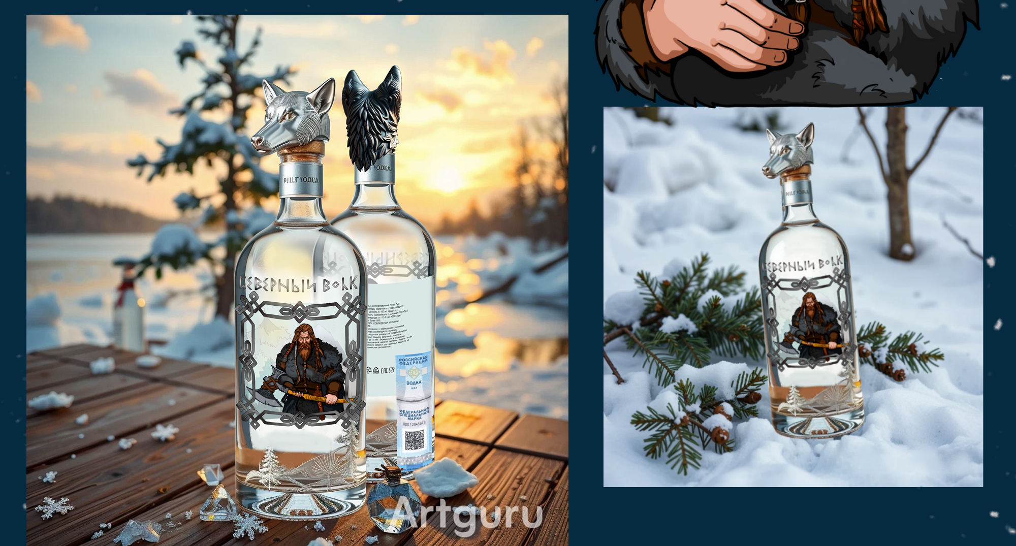 Разработка бренда водки "Северный Волк" — Изображение №6 — Брендинг, Иллюстрация на Dprofile