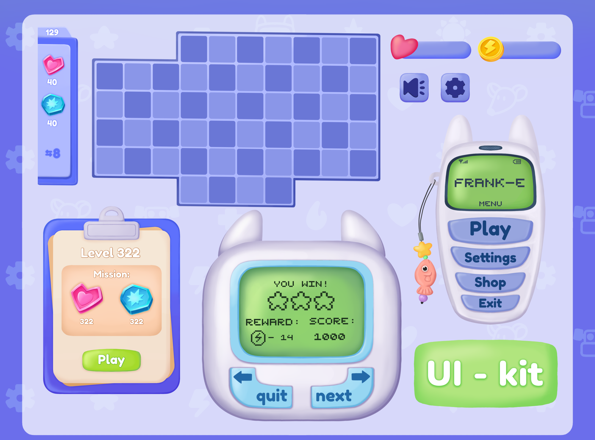 Концепт-арт и геймдизайн мобильной игры в жанре Match-3 — Изображение №6 — Интерфейсы, Иллюстрация на Dprofile