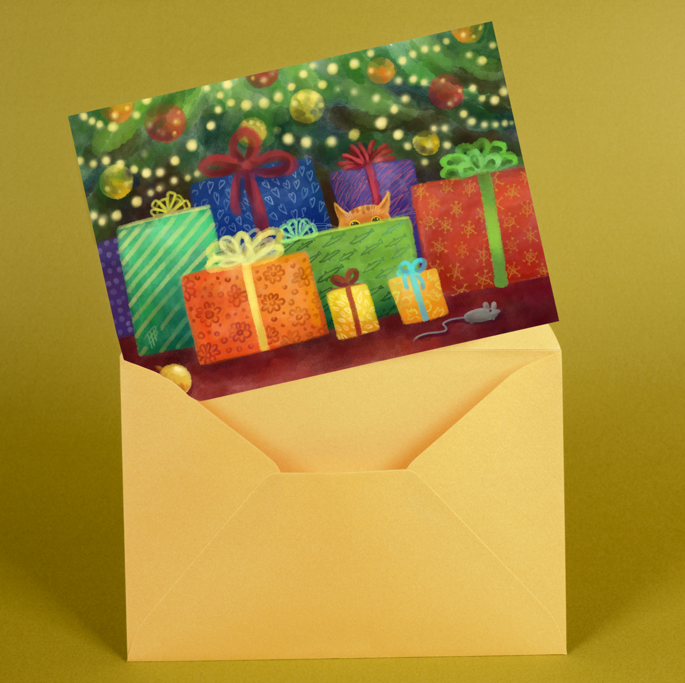 Новогодние коты. Набор новогодних иллюстраций для открыток и поздравлений. — Изображение №21 — Иллюстрация на Dprofile