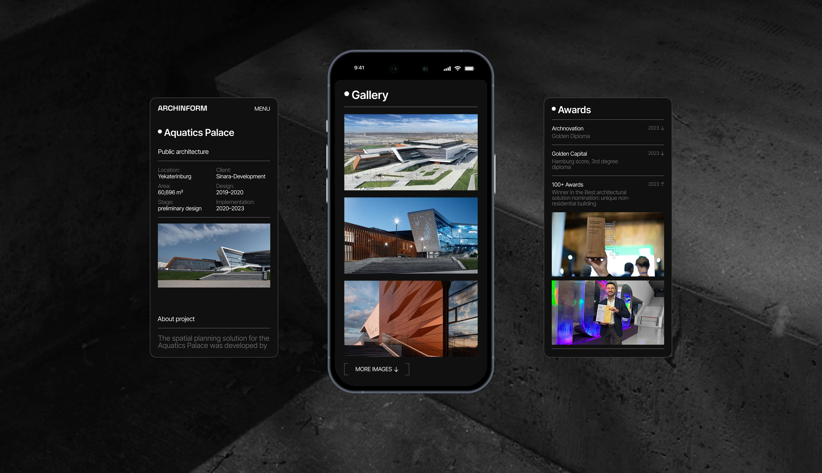ARCHINFORM | CORPORATE WEBSITE — Изображение №9 — Интерфейсы, Архитектура на Dprofile