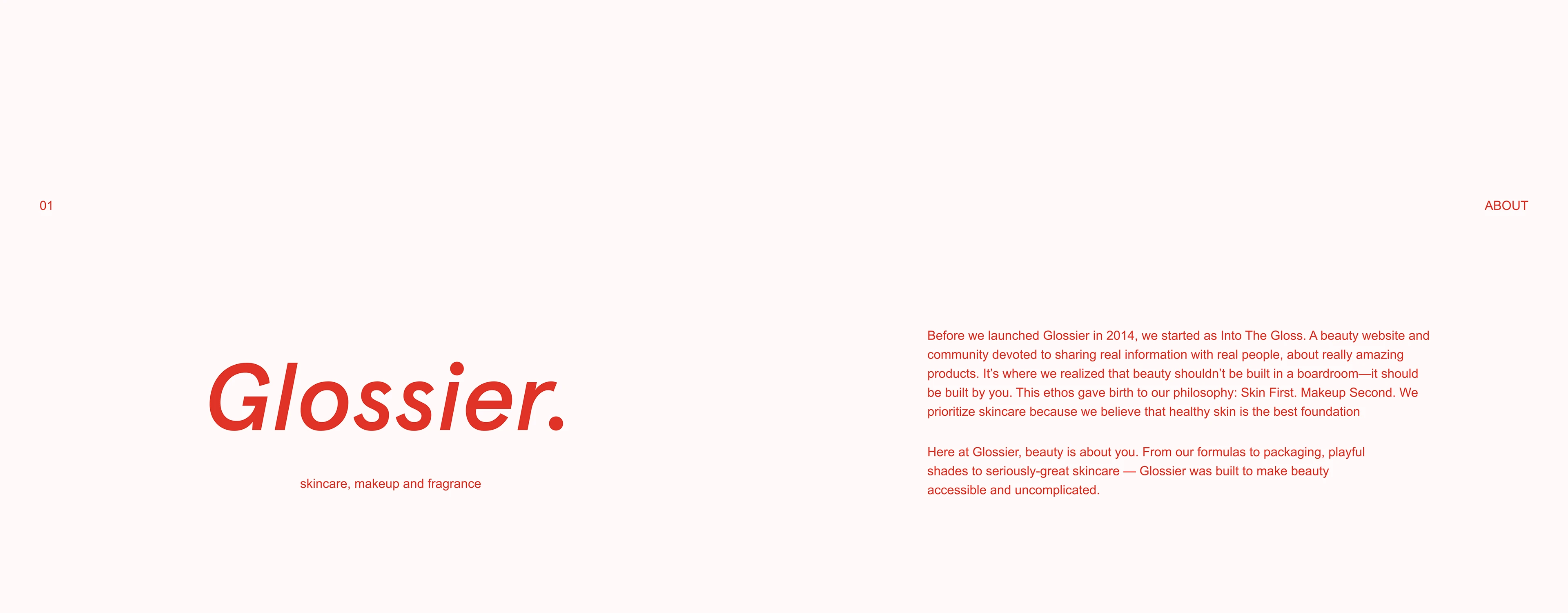 GLOSSIER. концепт редизайна для ондайн-магазина косметики — Изображение №2 — Интерфейсы, Брендинг на Dprofile