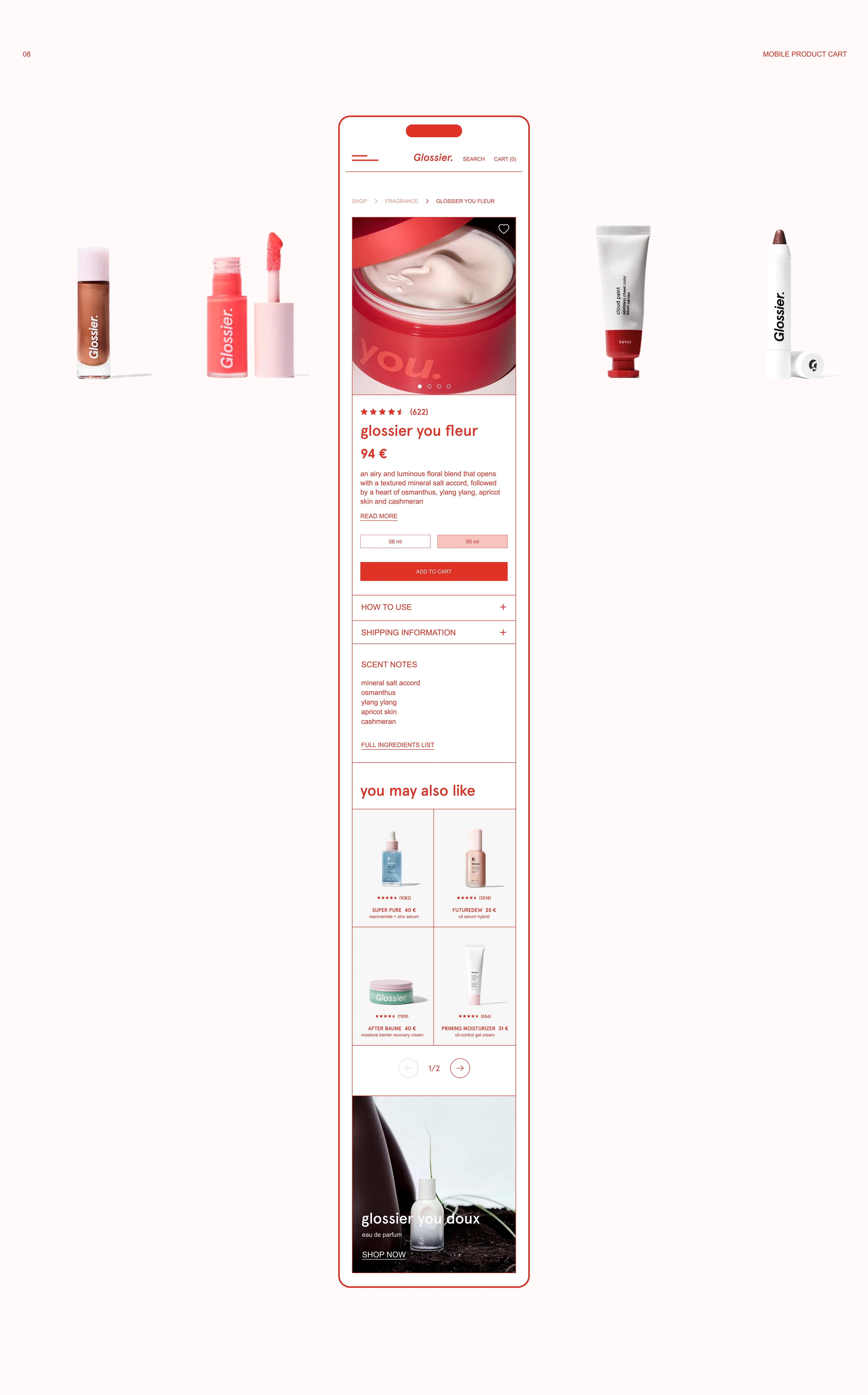 GLOSSIER. концепт редизайна для ондайн-магазина косметики — Изображение №13 — Интерфейсы, Брендинг на Dprofile