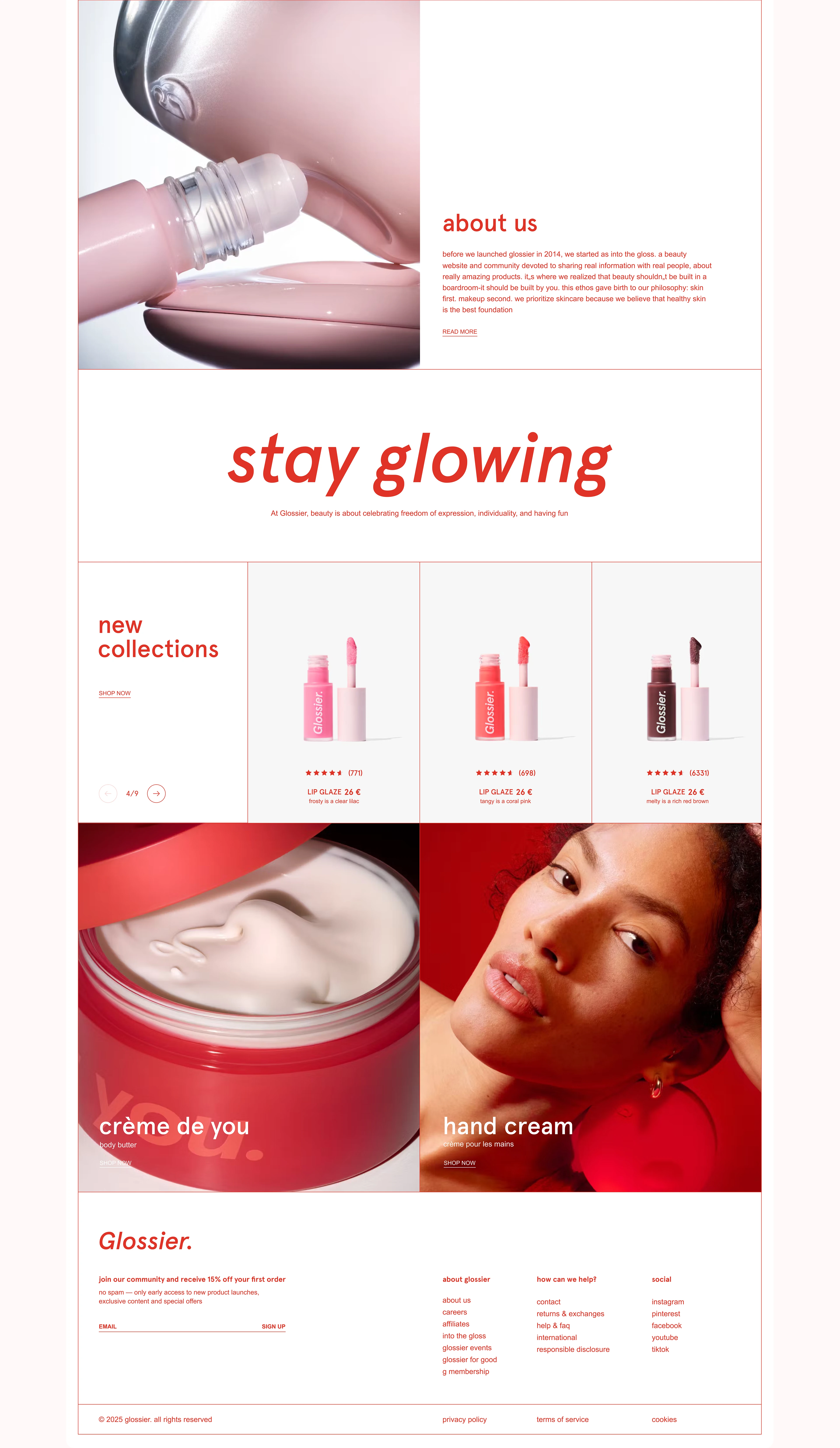 GLOSSIER. концепт редизайна для ондайн-магазина косметики — Изображение №4 — Интерфейсы, Брендинг на Dprofile