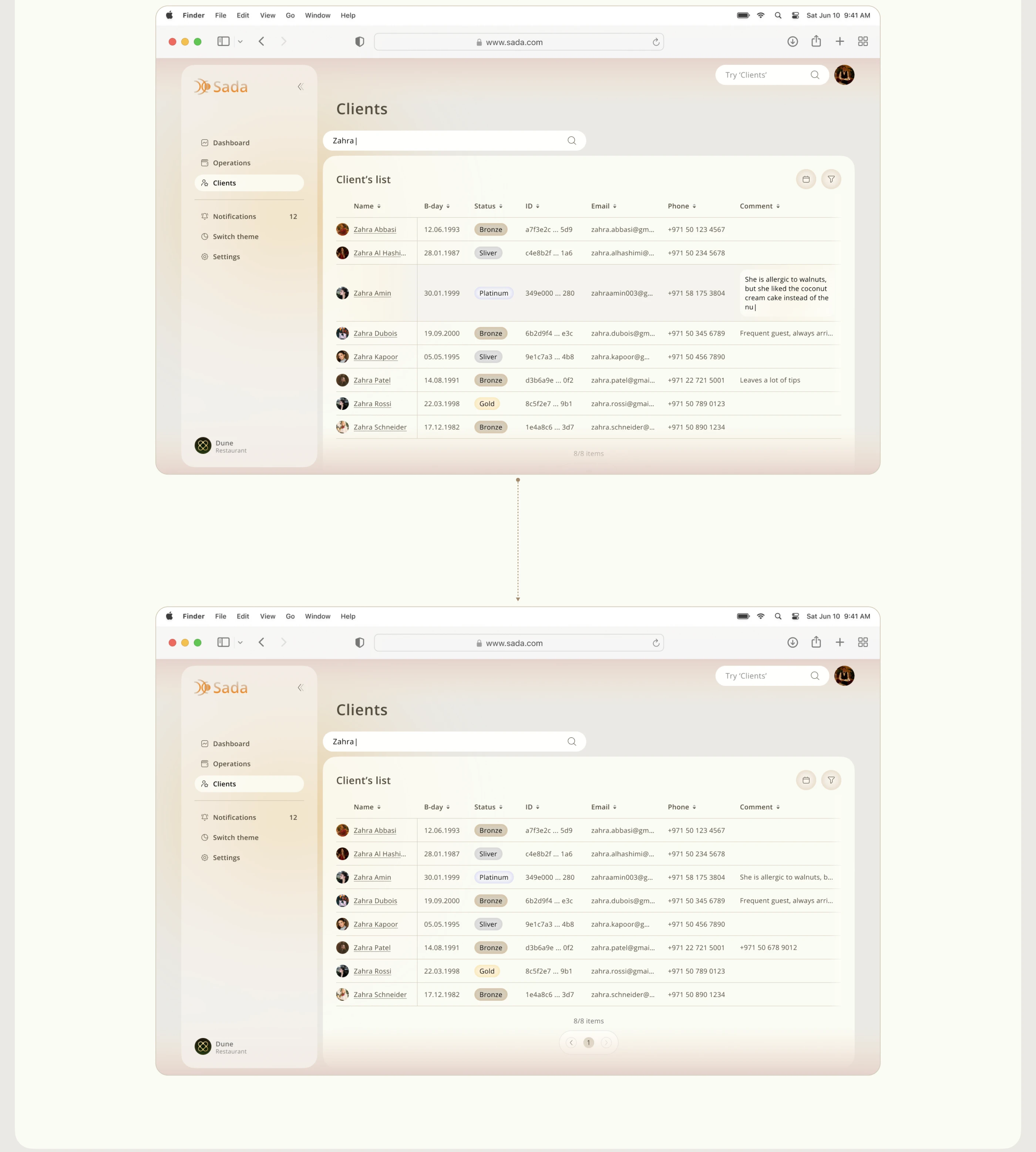 Sada CRM | UX/UI Fintech HoReCa — Изображение №32 — Интерфейсы на Dprofile