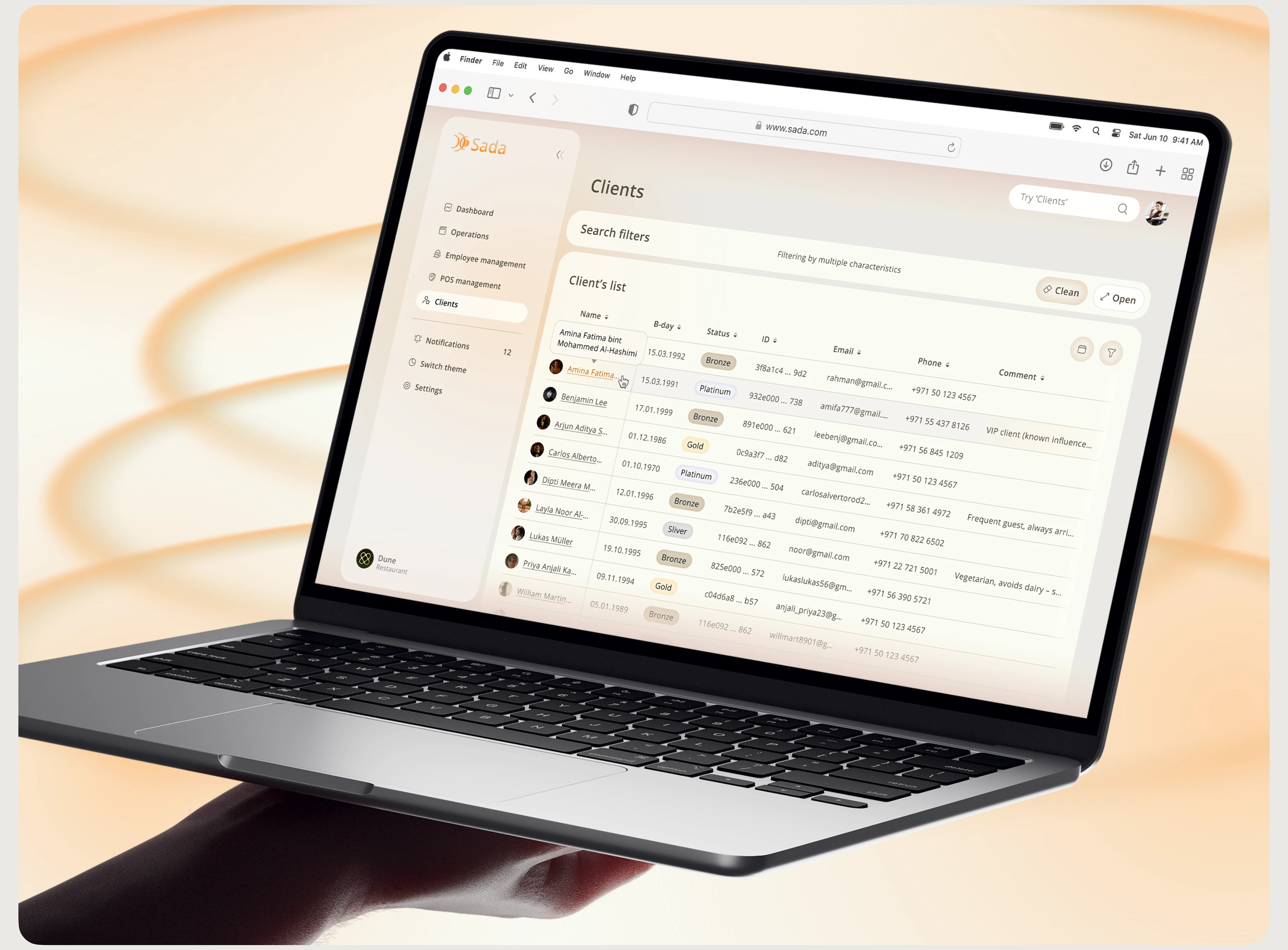 Sada CRM | UX/UI Fintech HoReCa — Изображение №12 — Интерфейсы на Dprofile